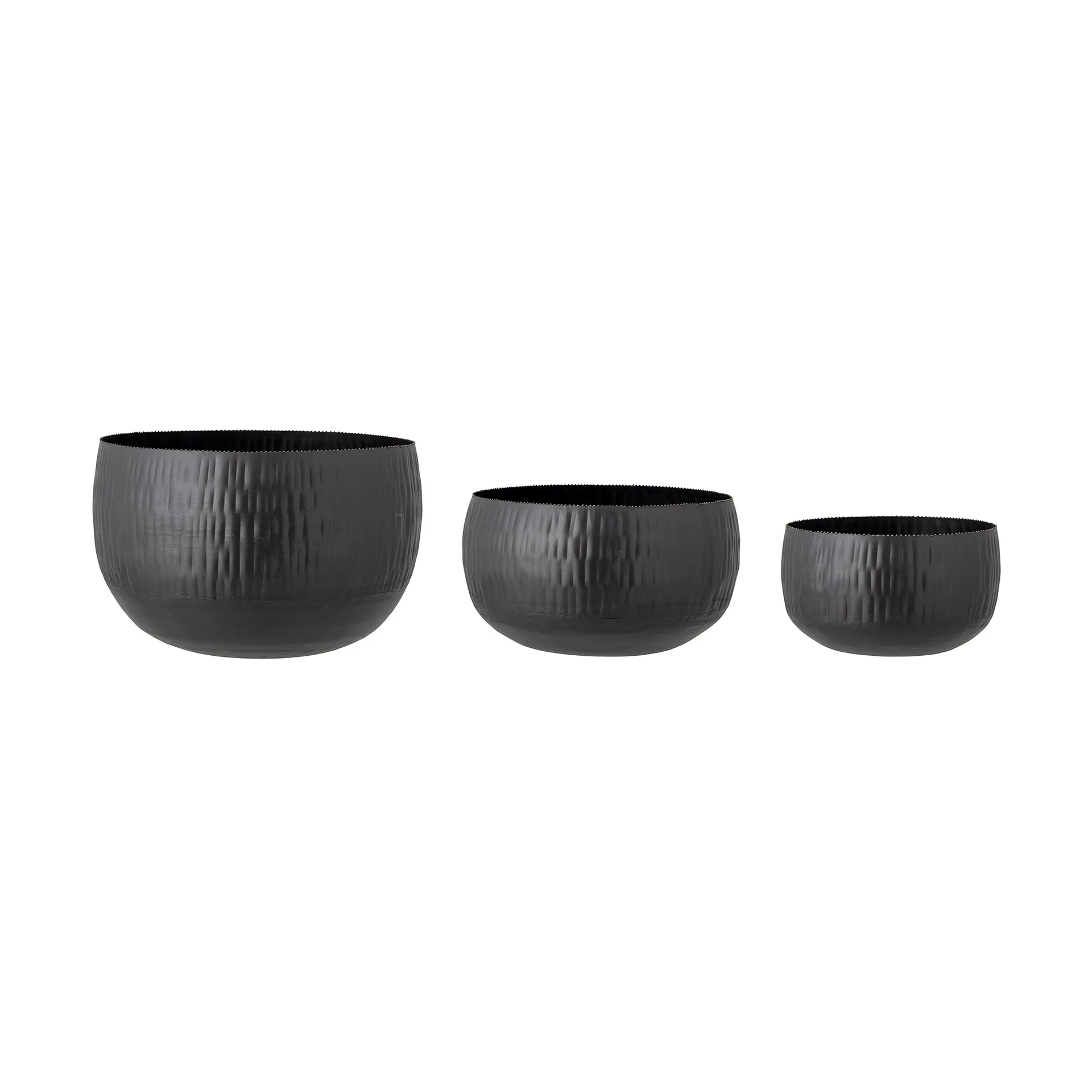 Cache-pot Abisha, lot de 3, Noir Bloomingville