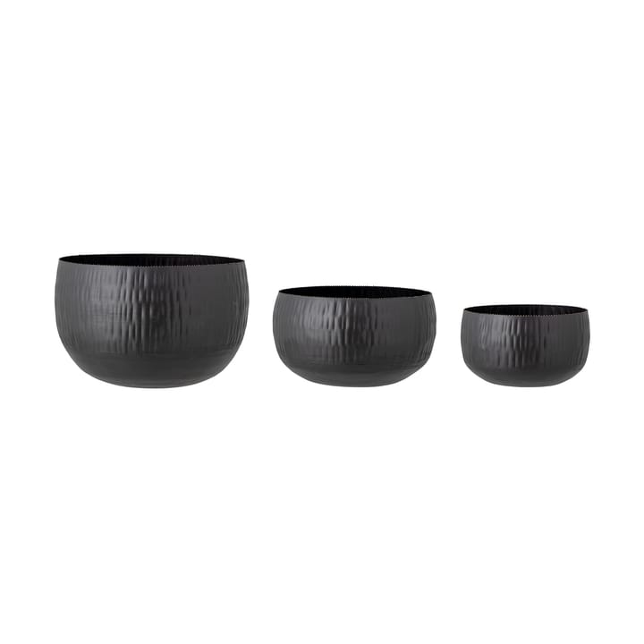 Cache-pot Abisha, lot de 3 - Noir - Bloomingville