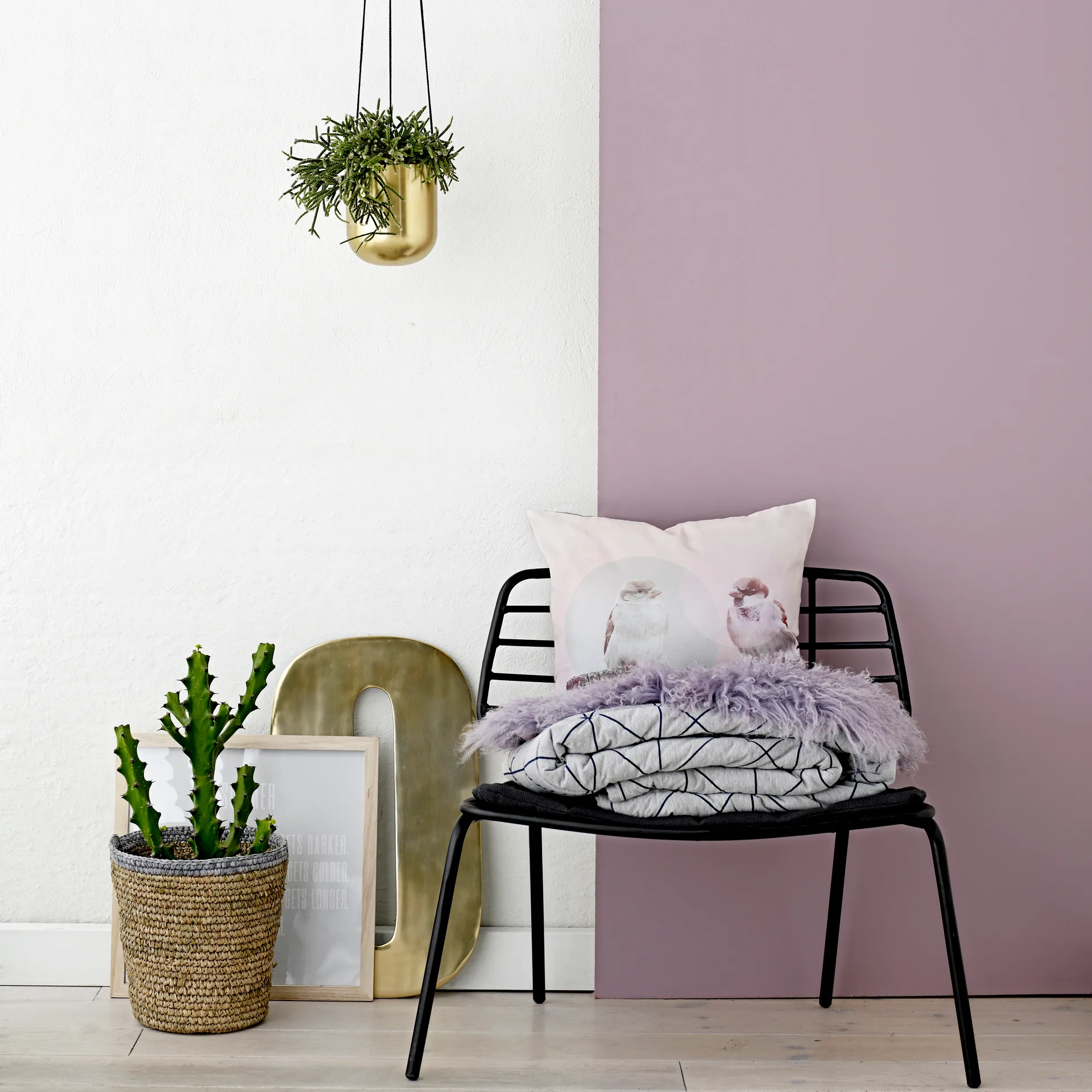 Cache-pot suspendu Bloomingville Ø13.5 cm, laiton Bloomingville