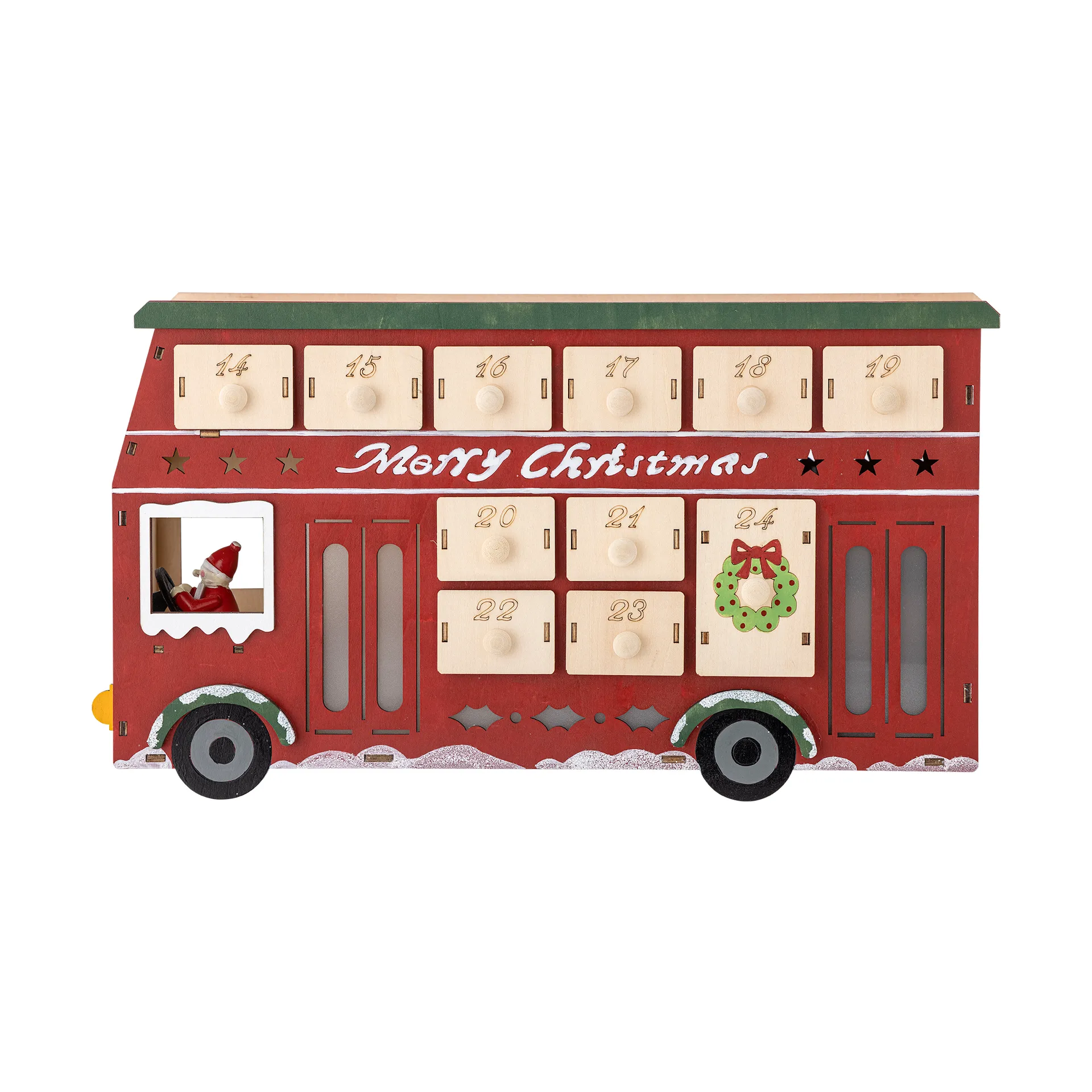 Calendrier Edward avec éclairage bus, Rouge Bloomingville