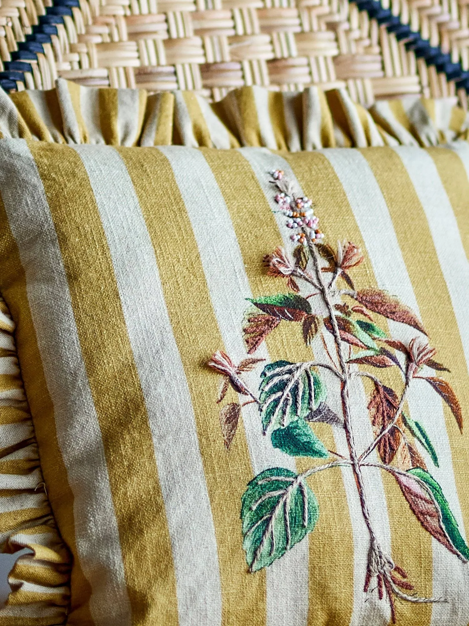 Camila coussin, Jaune, 35x35 cm Bloomingville