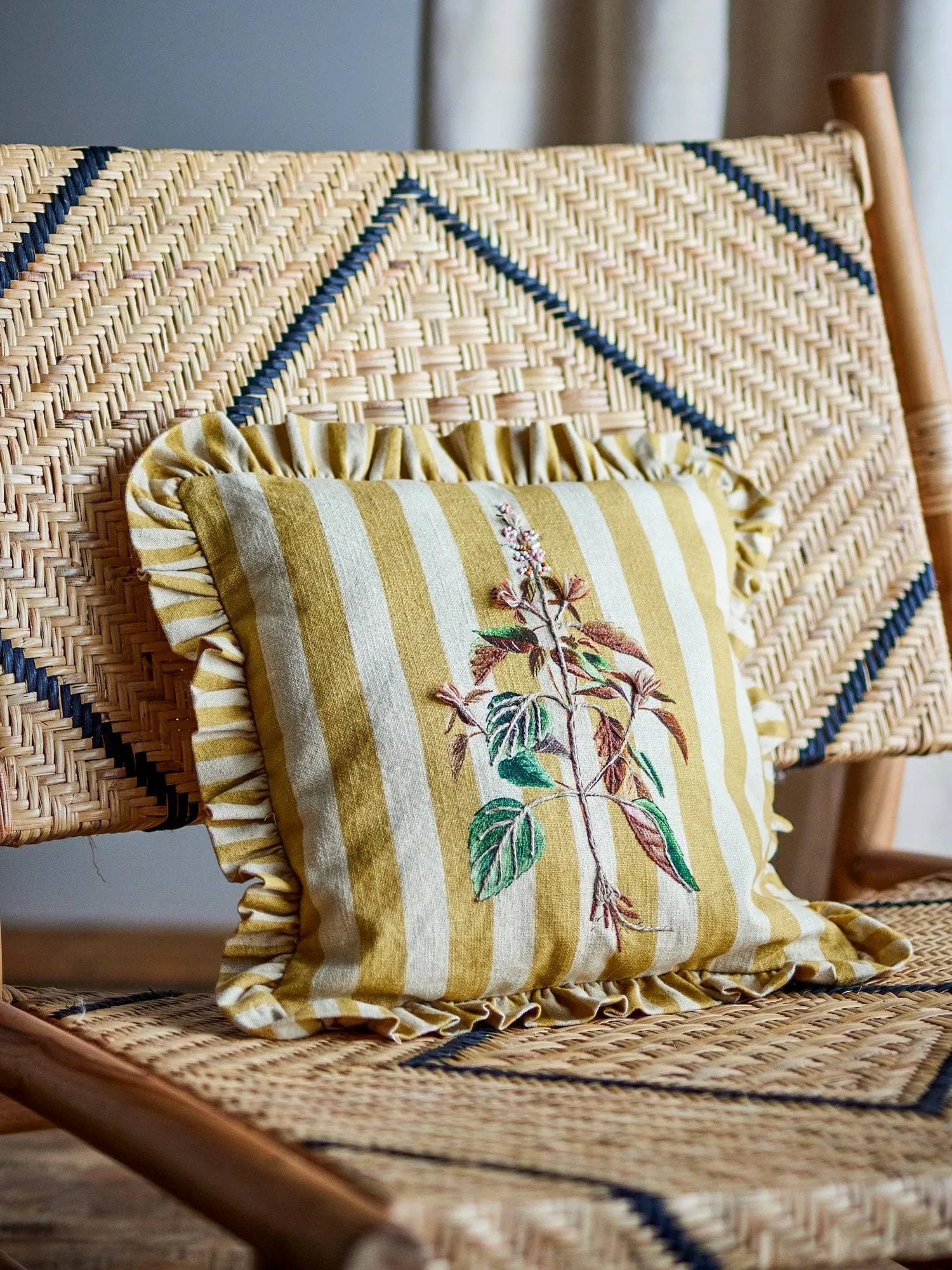 Camila coussin, Jaune, 35x35 cm Bloomingville