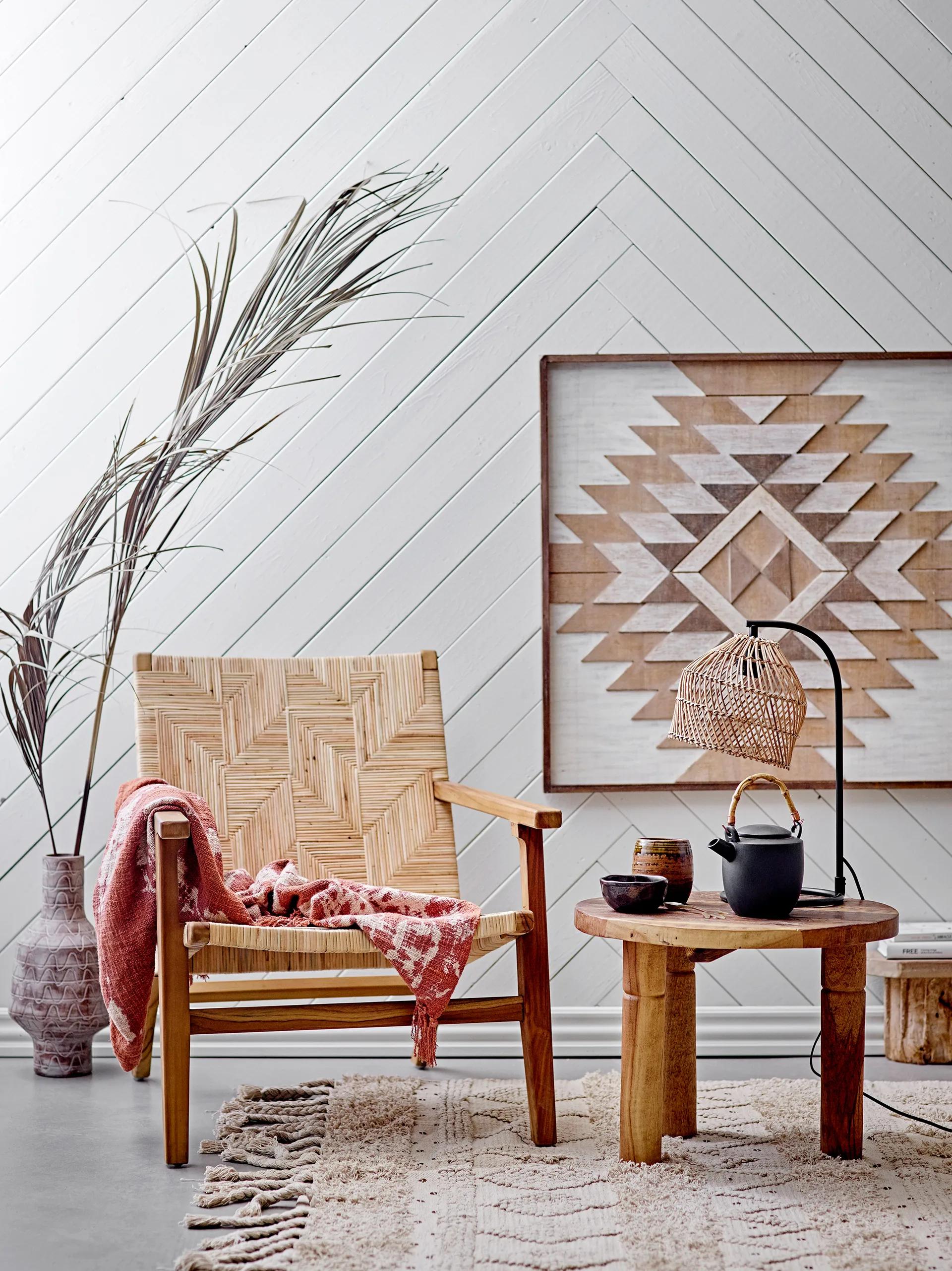 Chaise longue Mills en rotin, Marron Bloomingville