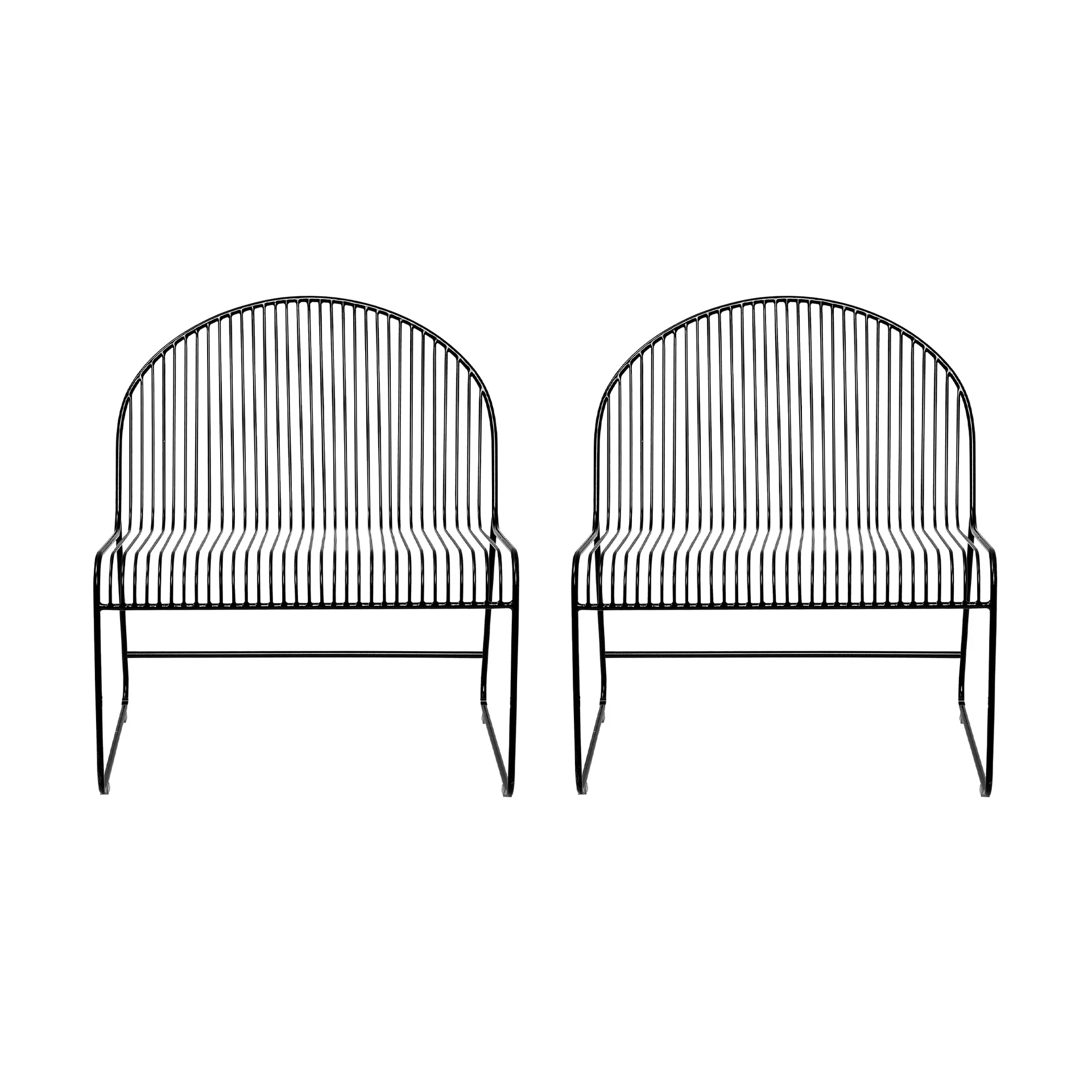 Chaise lounge Friend Lot de 2 Noir Bloomingville