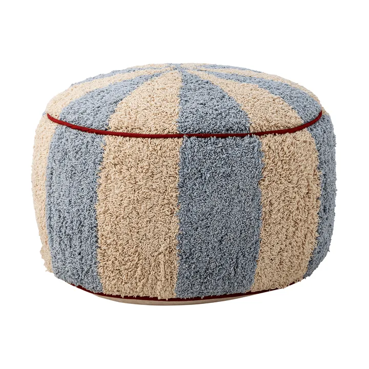Charoline pouf Ø44 cm - Bleu-blanc-rouge - Bloomingville