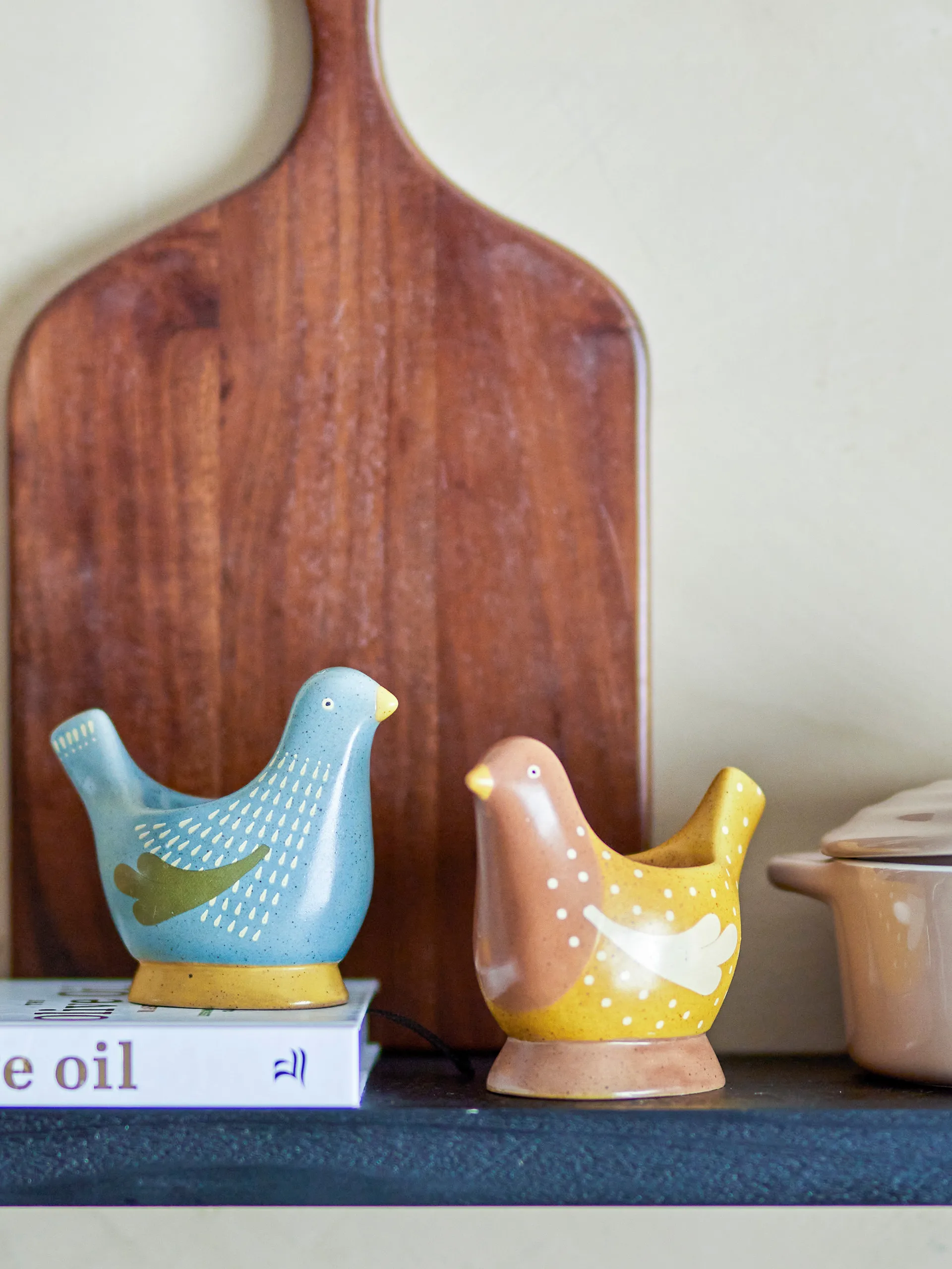 Coquetier Birdy Lot de 2, Blue-yellow Bloomingville