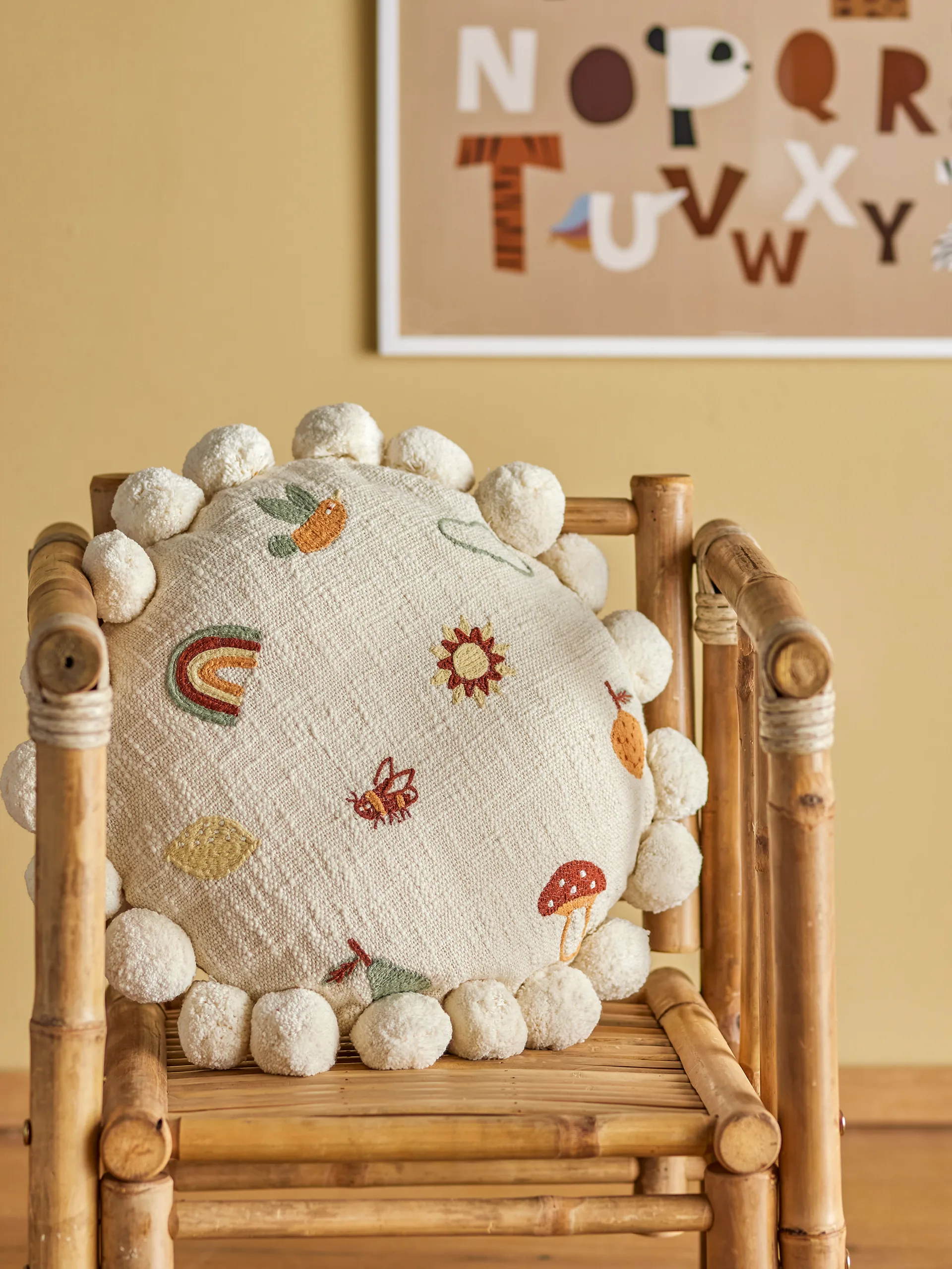 Coussin Agnes Ø40 cm, Nature Bloomingville