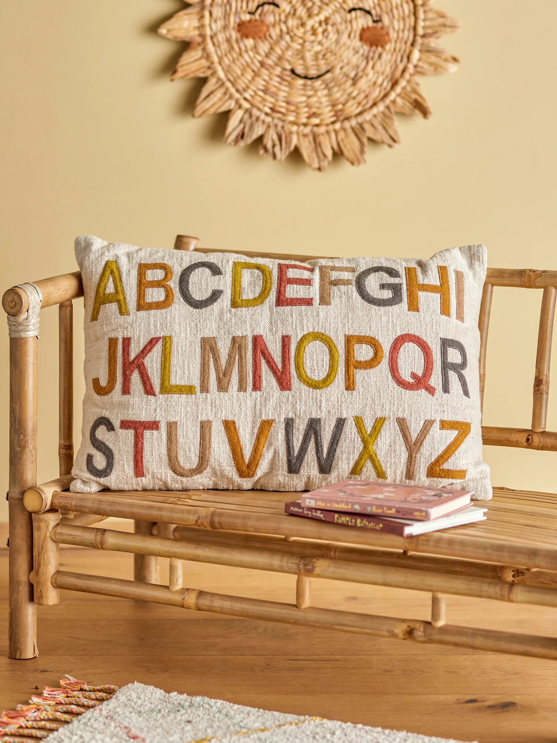 Coussin alphabet Lexi 40x60 cm, Nature-multi Bloomingville