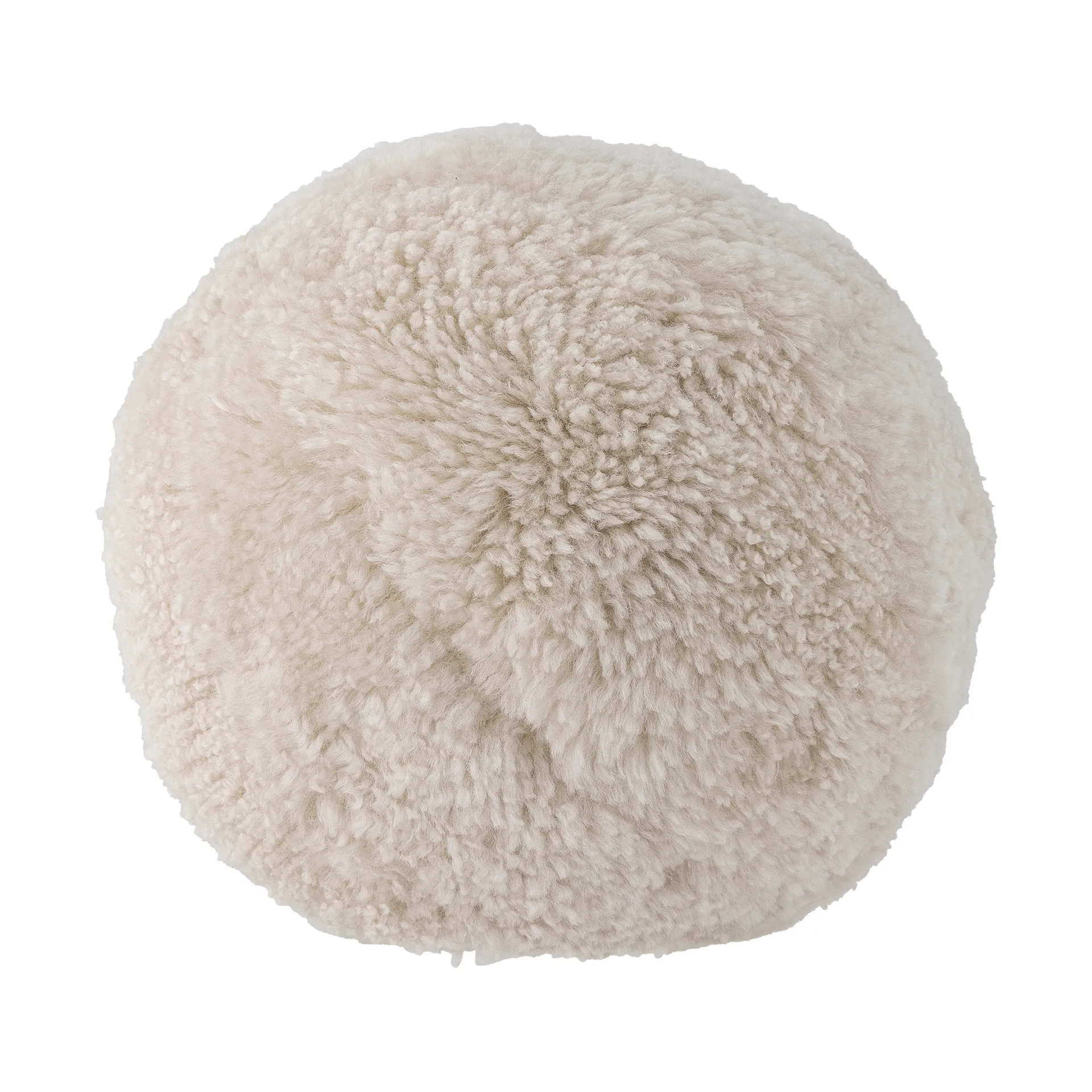 Coussin Betsy en laine de mouton Ø30 cm, Blanc Bloomingville