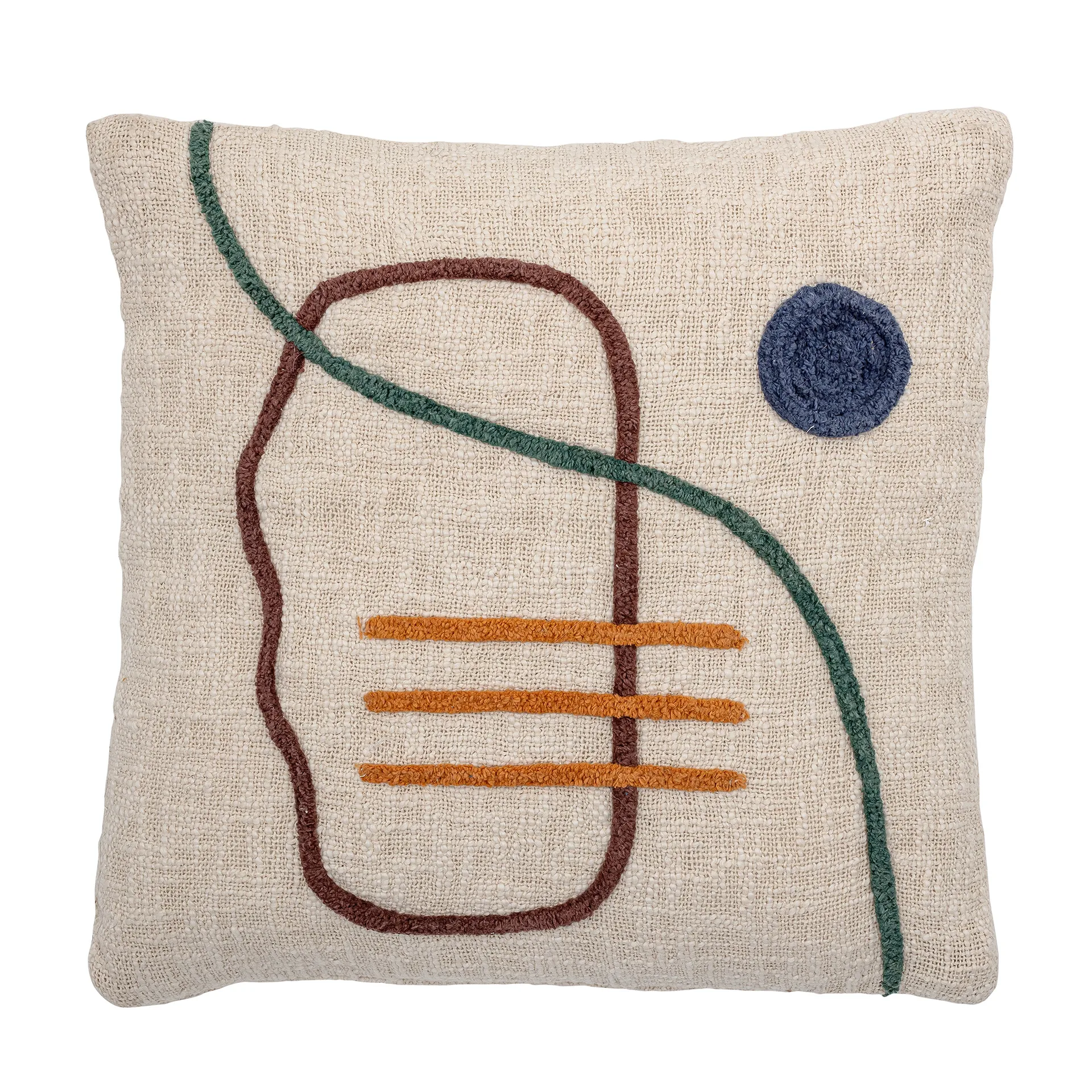 Coussin broderies Bloomingville 45x45 cm, Nature Bloomingville