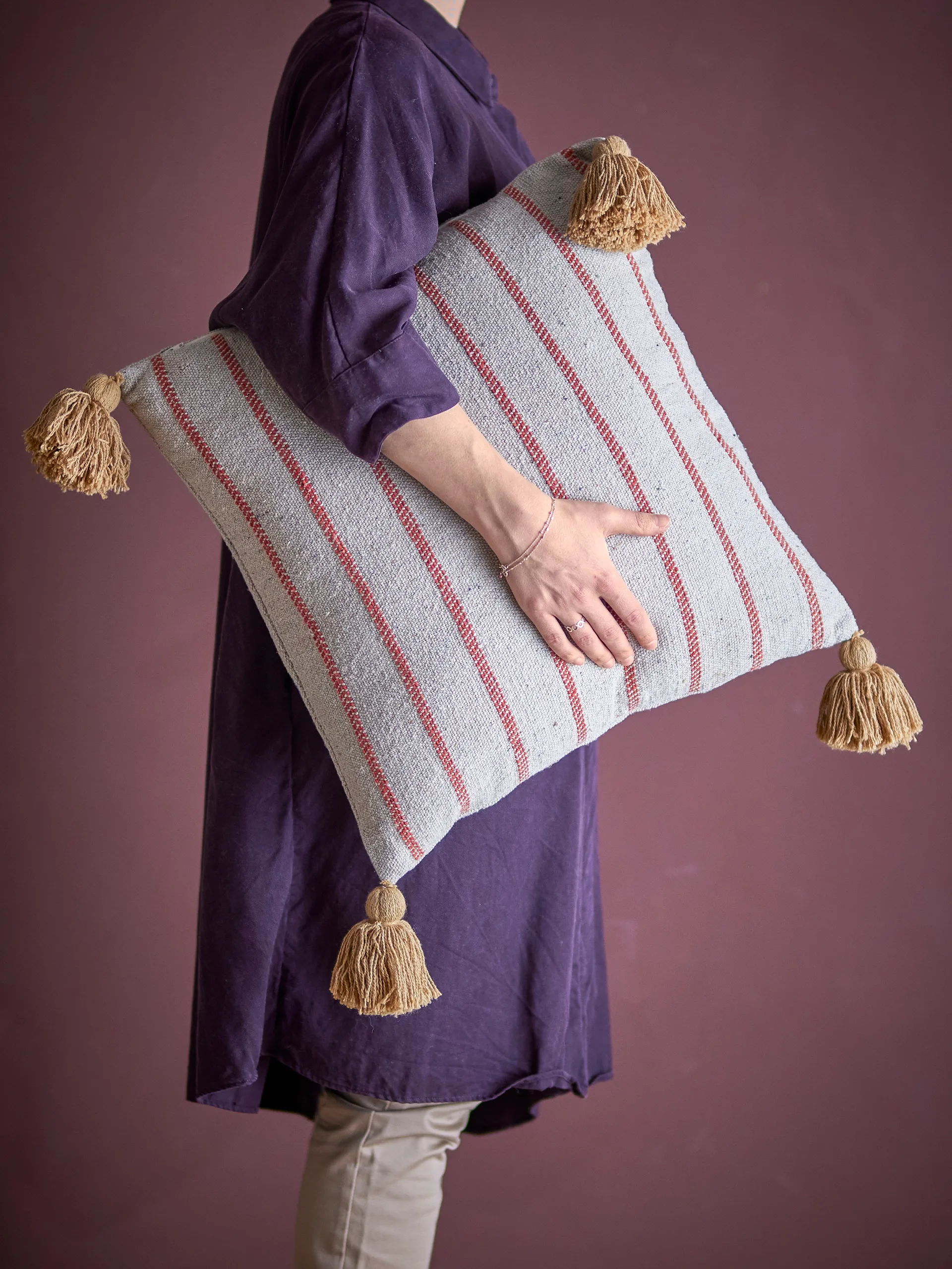 Coussin Eviaya 45x45 cm, Bleu Bloomingville