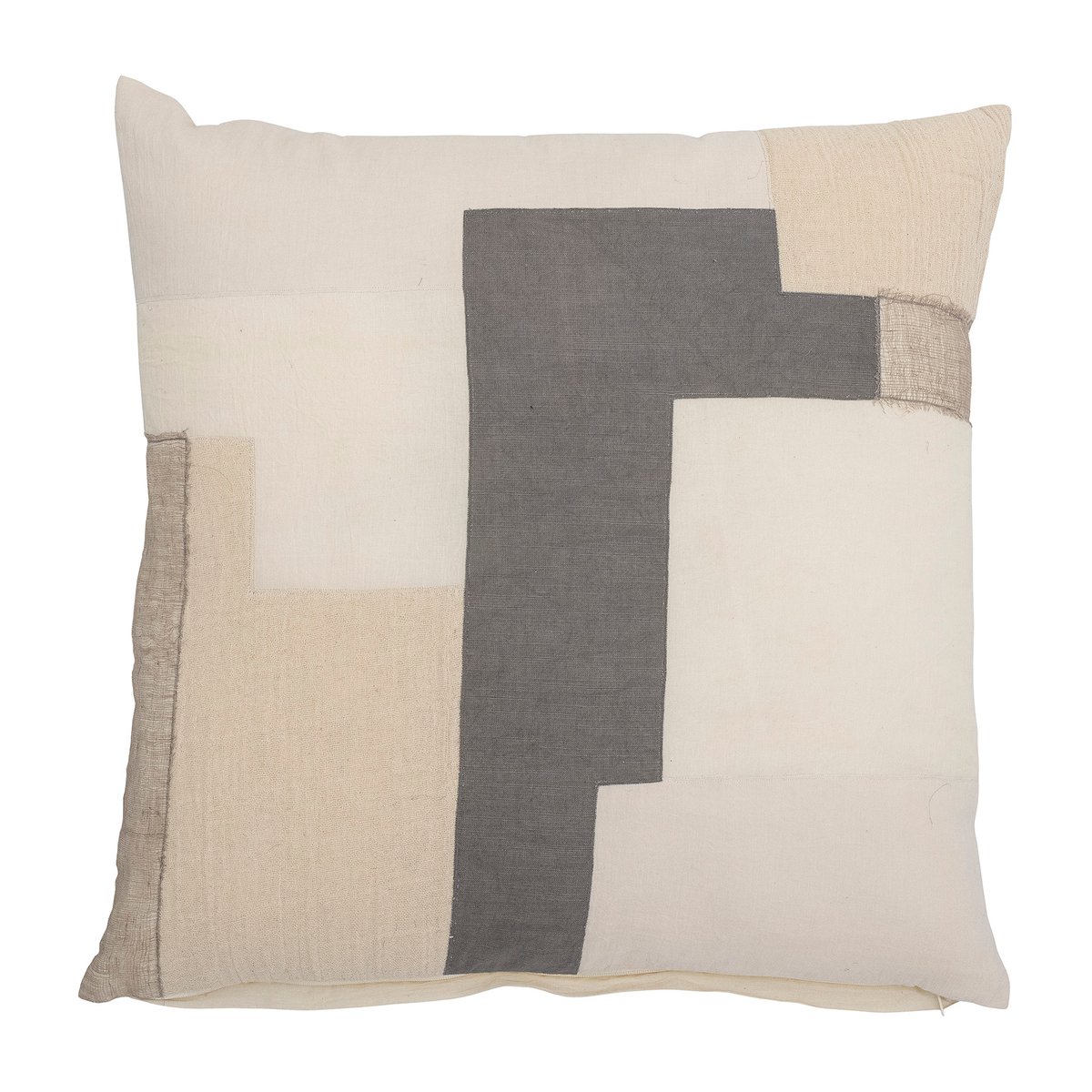 Bloomingville Coussin Maje 50x50 cm Gris | Design Scandinave | Coussins | Blanc
