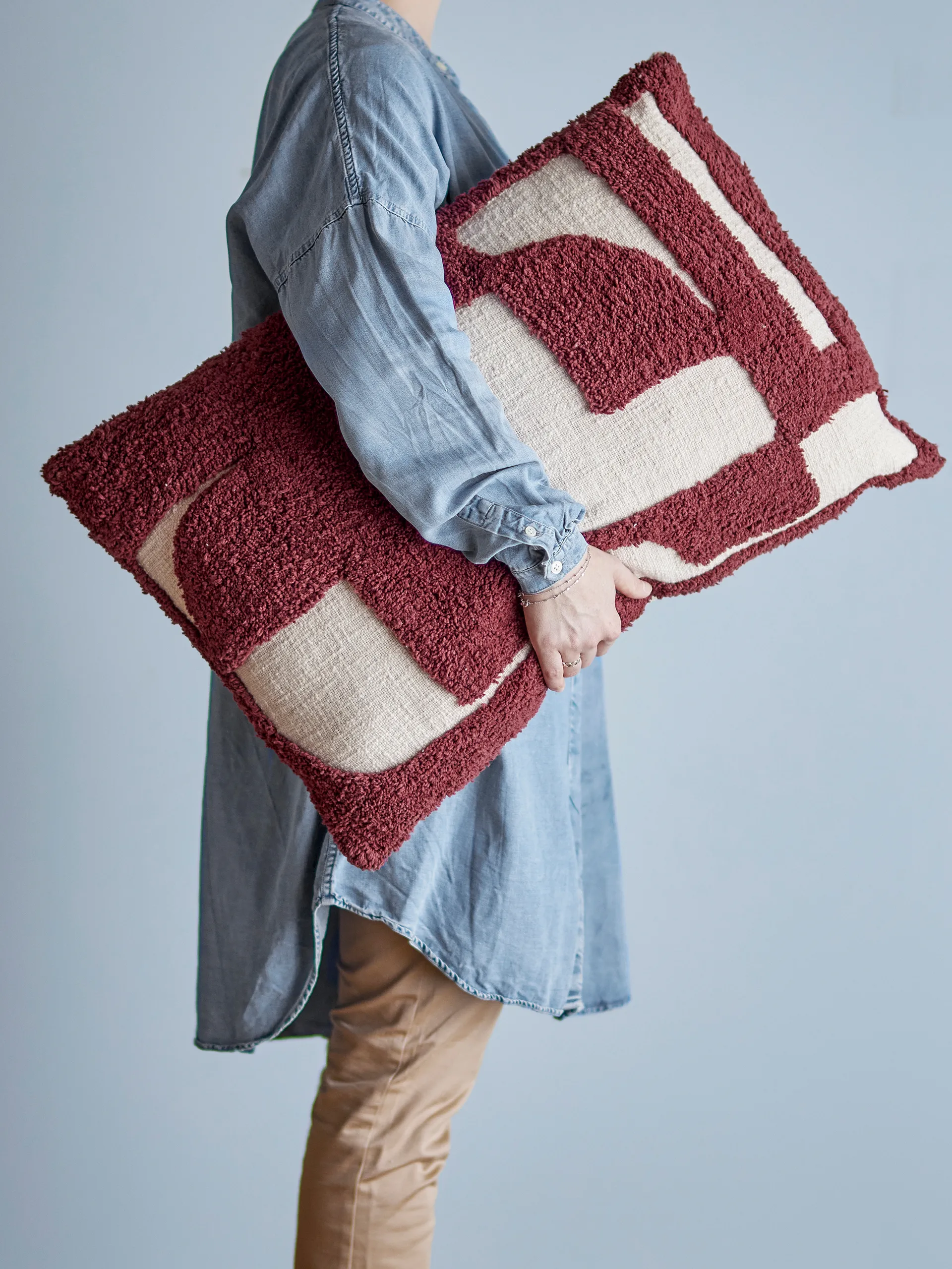 Coussin Olica 60x40 cm, Rouge Bloomingville