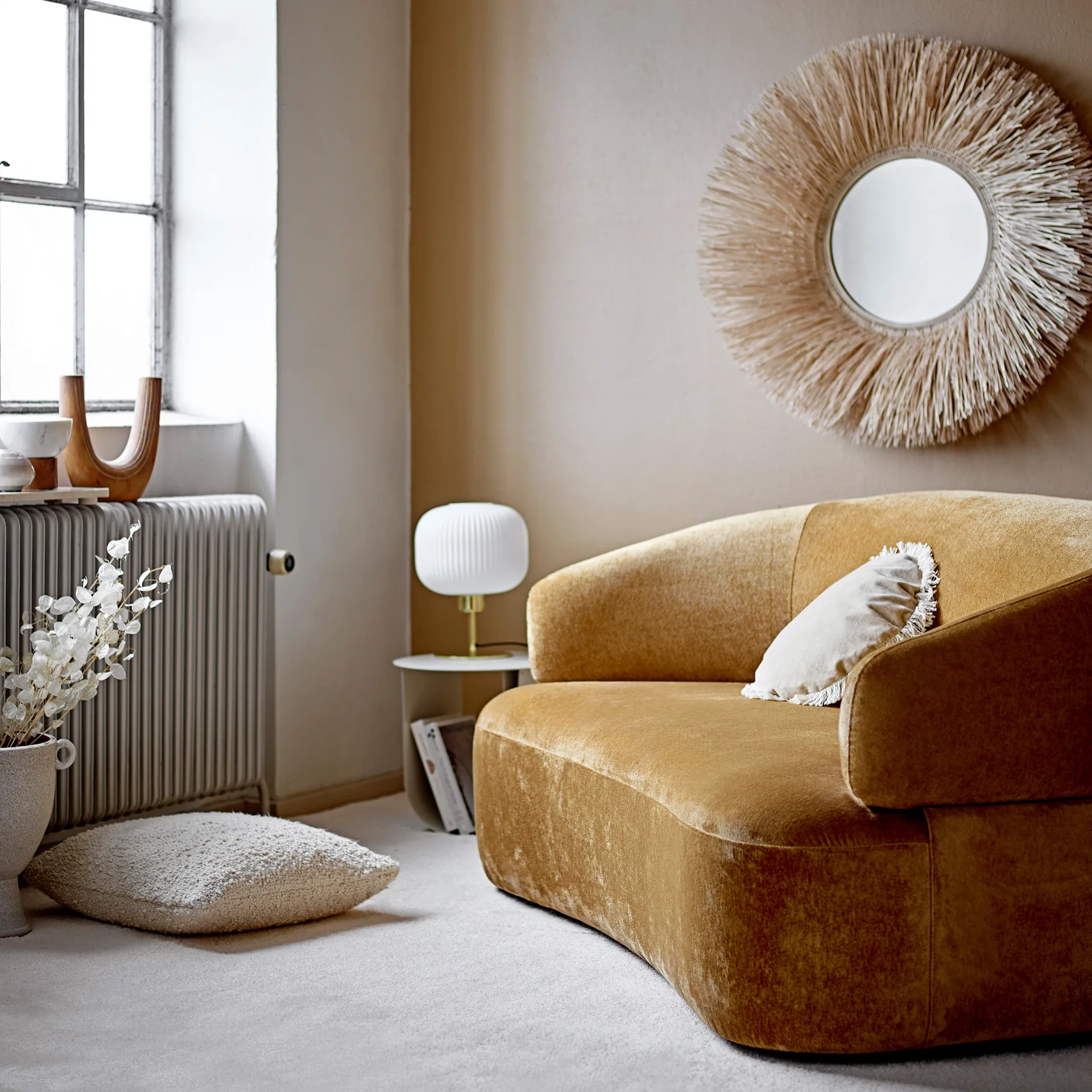 Coussin uni Bloomingville 50x50 cm, Nature Bloomingville