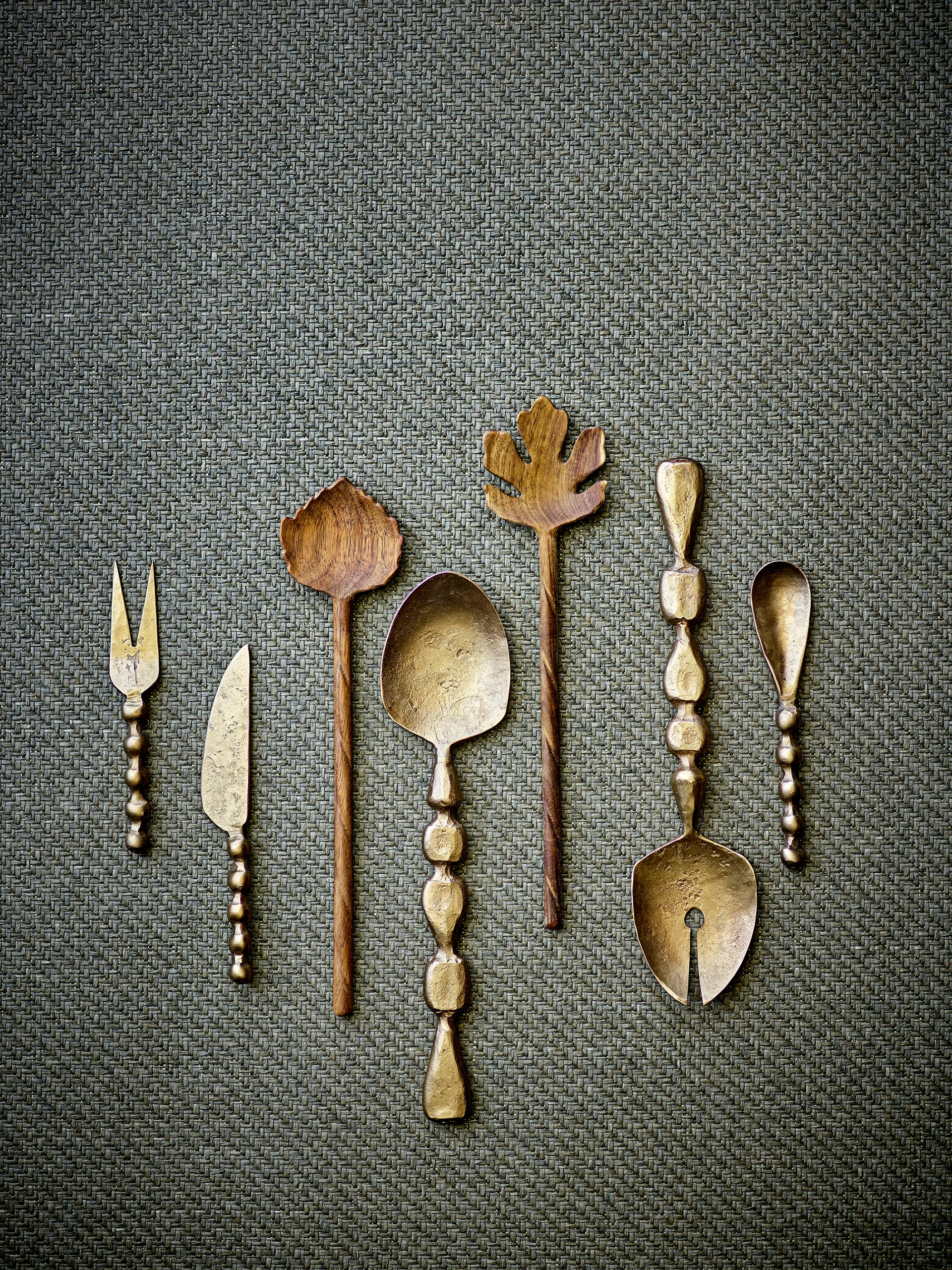 Couteaux à fromage Haolin, 3 pièces, Laiton Bloomingville