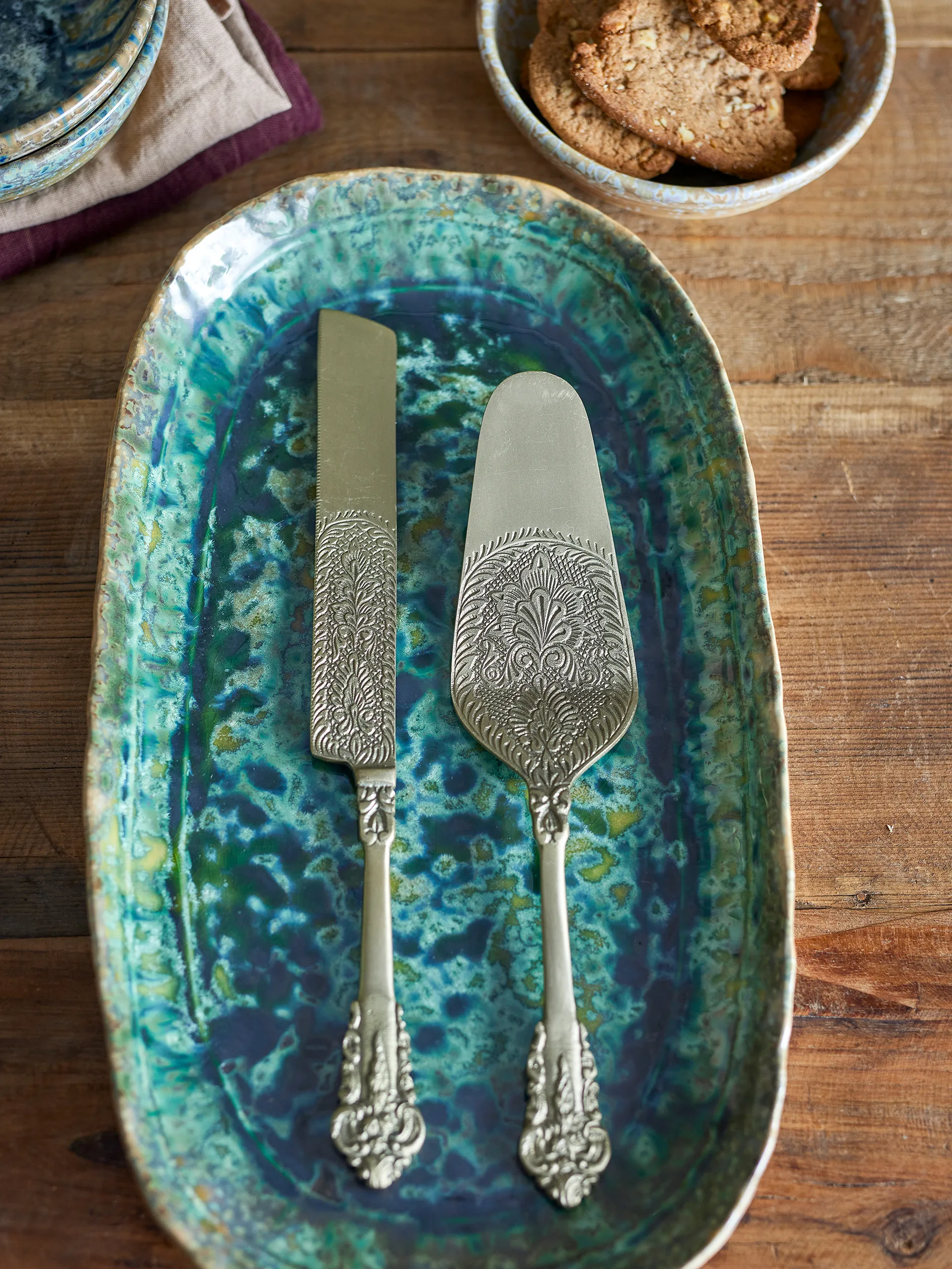 Couvert à gâteau Kalima 2 pièces, Laiton Bloomingville