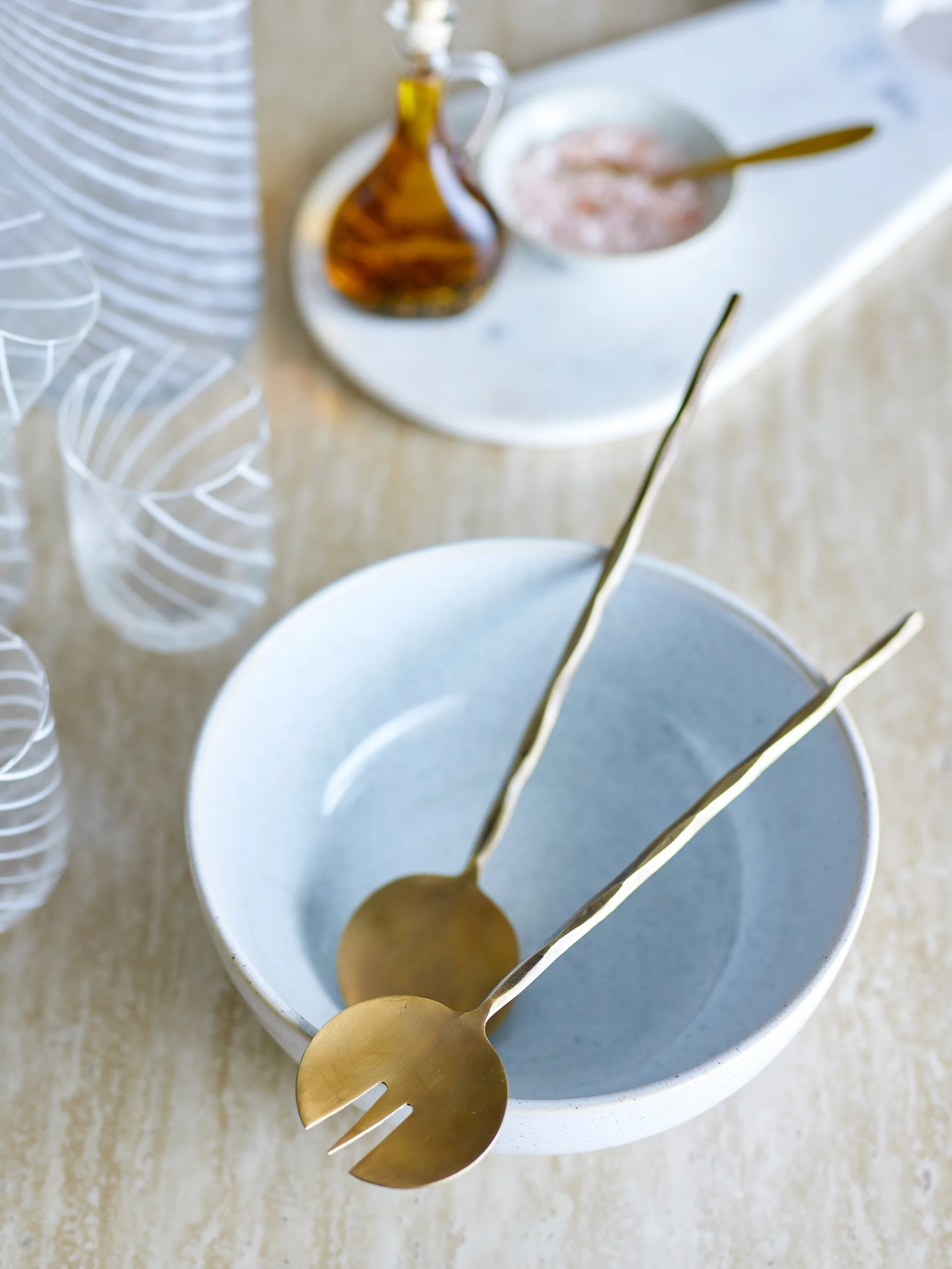 Couverts à salade Gaith, 2 pièces, Laiton Bloomingville