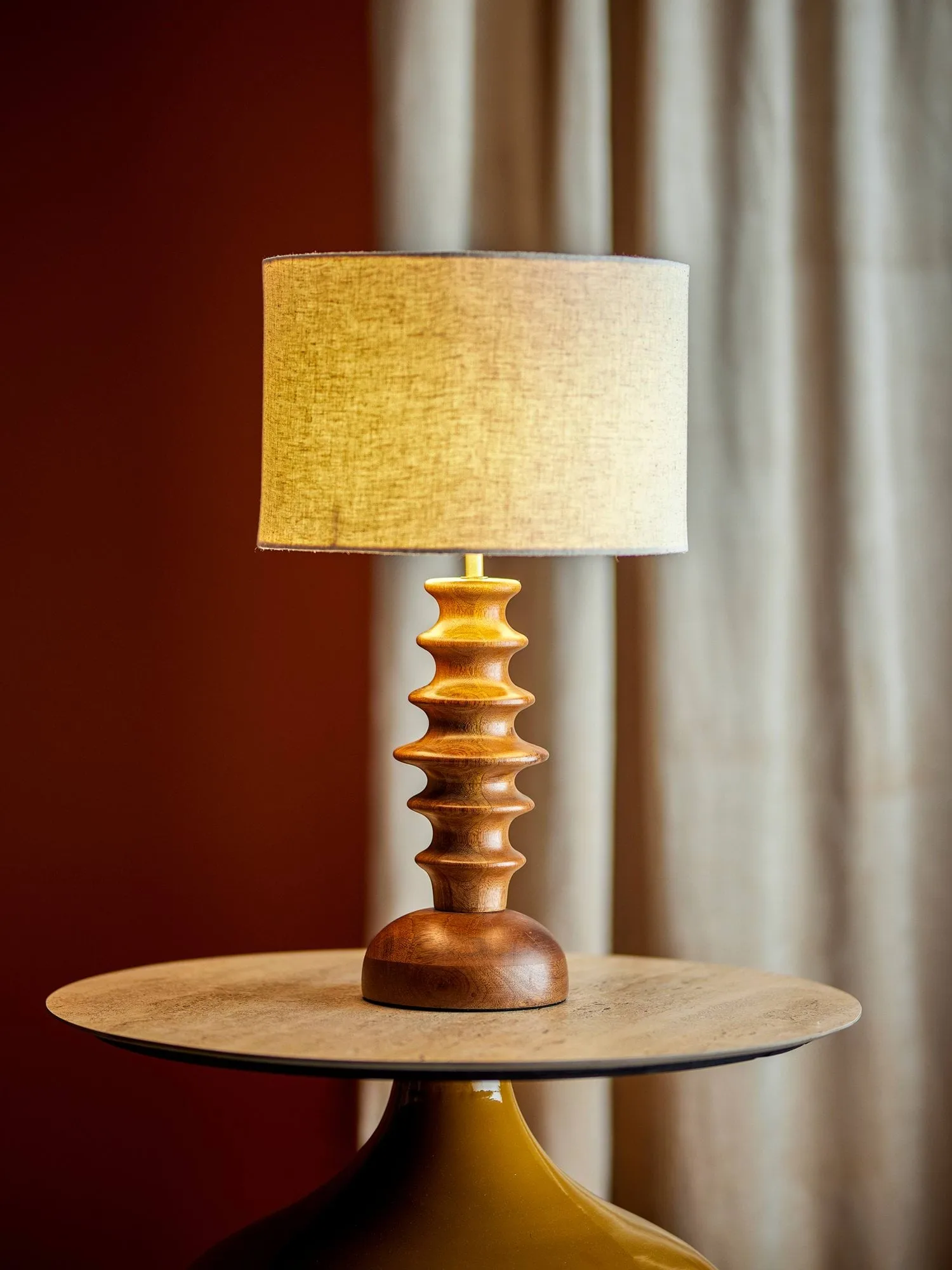 Elinora lampe de table, Marron, Ø30 cm Bloomingville