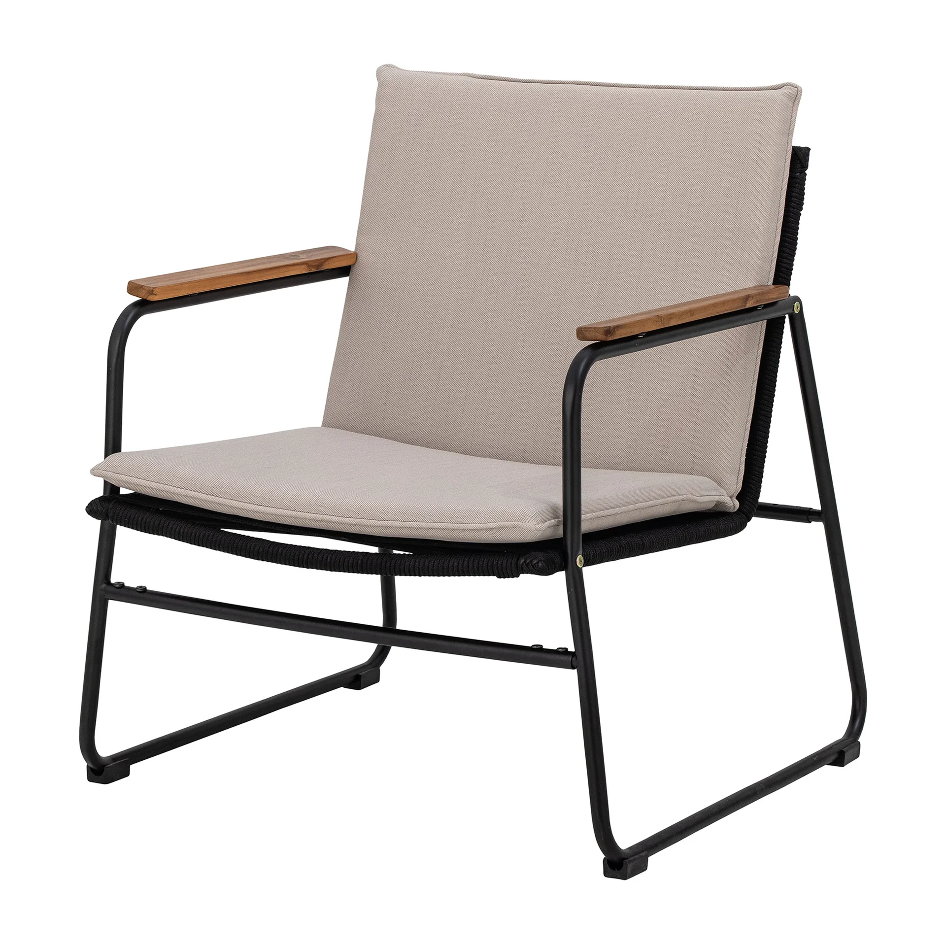 Fauteuil lounge Hampton 68x71x76 cm, Noir-beige Bloomingville