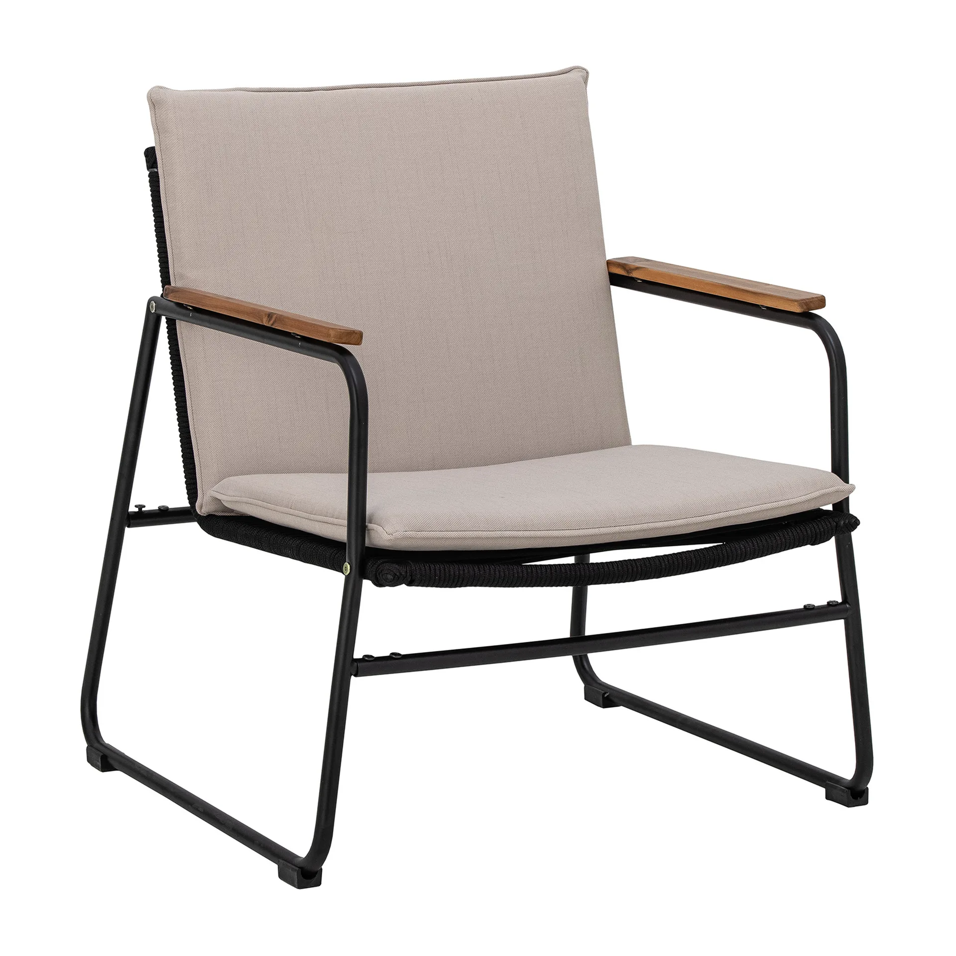 Fauteuil lounge Hampton 68x71x76 cm, Noir-beige Bloomingville
