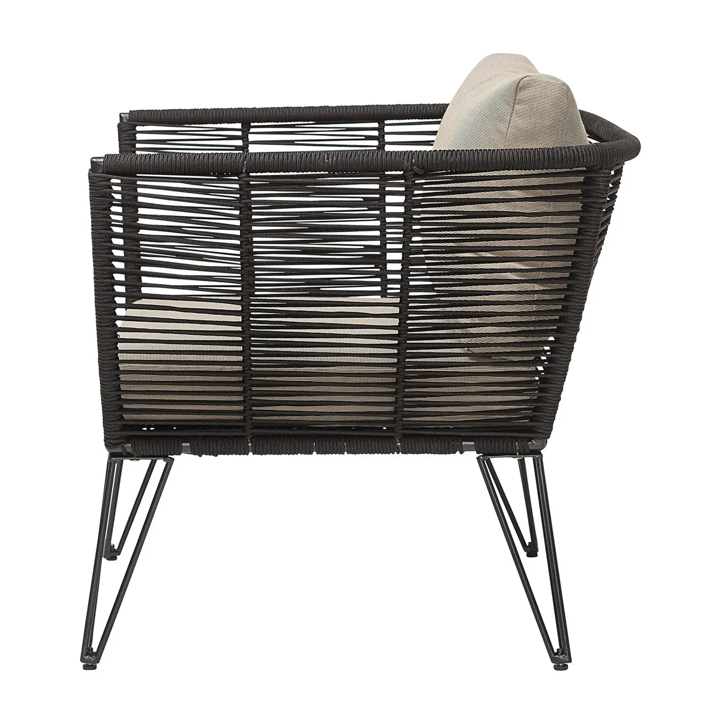 Fauteuil lounge Mundo, Black-beige Bloomingville