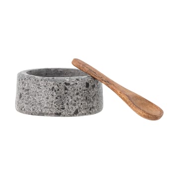 Ghizelle pot à sel avec cuillère Ø7 cm - Pierre-acacia - Bloomingville
