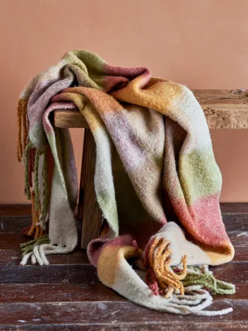 Hamisha plaid - Multicolore, à carreaux, 152x127 cm - Bloomingville
