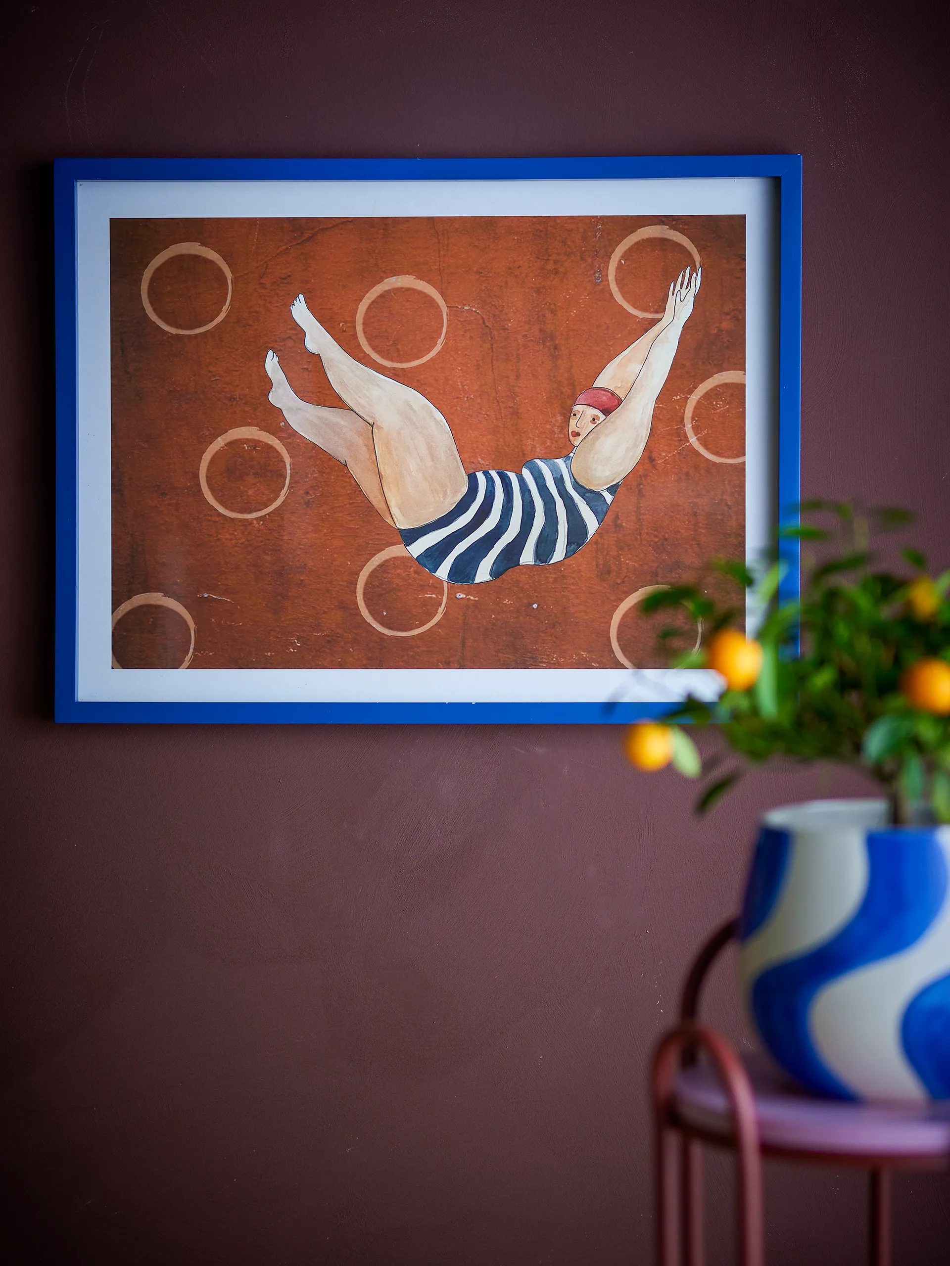 Illustration Svela avec cadre 52x47 cm, Marron Bloomingville