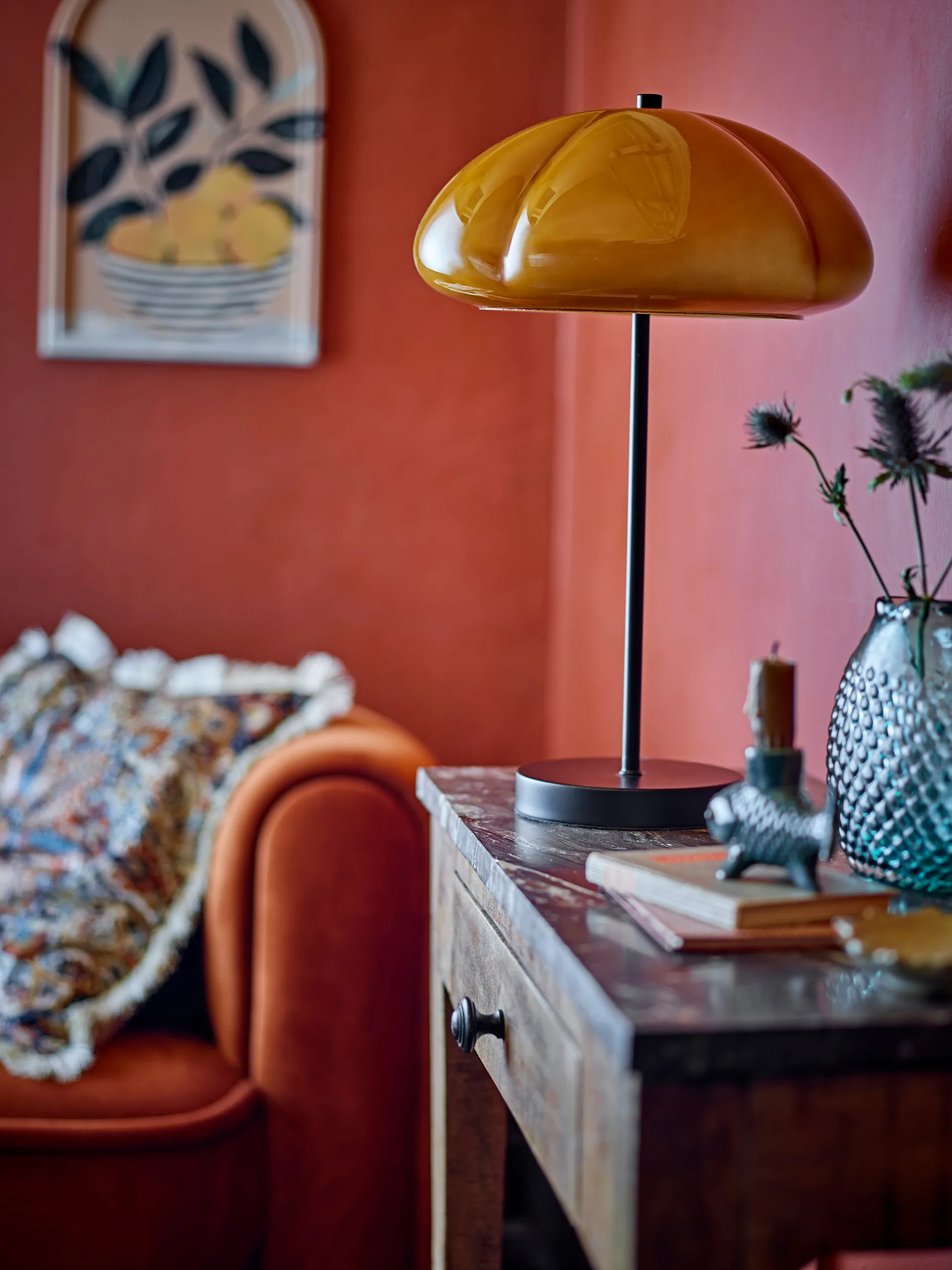 Lampe de table Kinoko Ø30 cm, Jaune Bloomingville