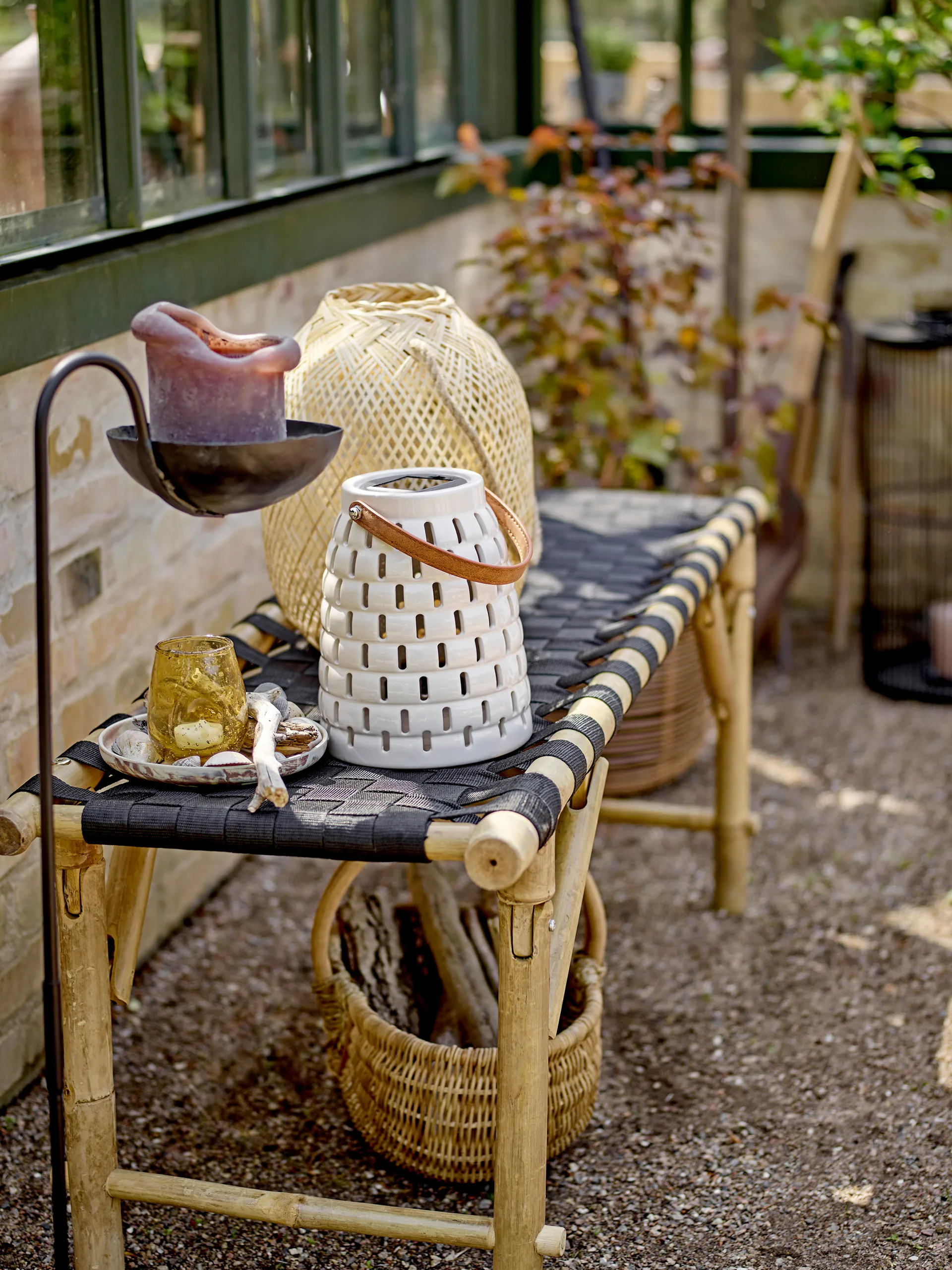 Lanterne solaire Trellis 20,5 cm, Nature Bloomingville