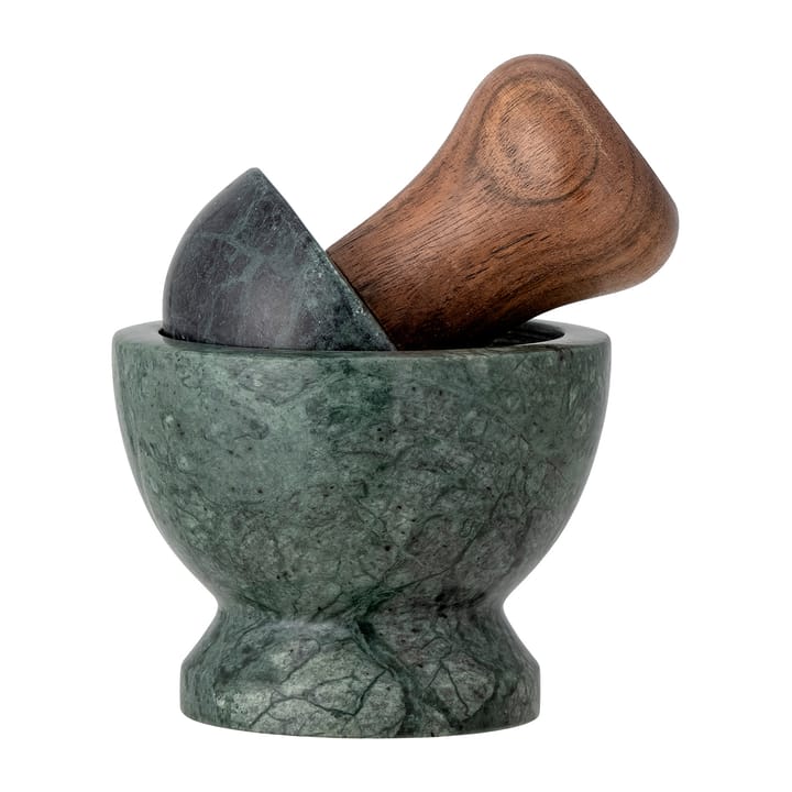 Mortier Banou Ø10 cm, Marbre vert-bois de manguier Bloomingville