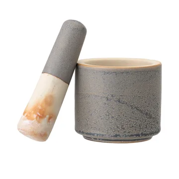 Mortier Kendra grès - Gris - Bloomingville