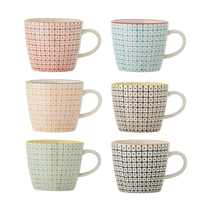 Mug Carla, - Multicolore, lot de 6 - Bloomingville