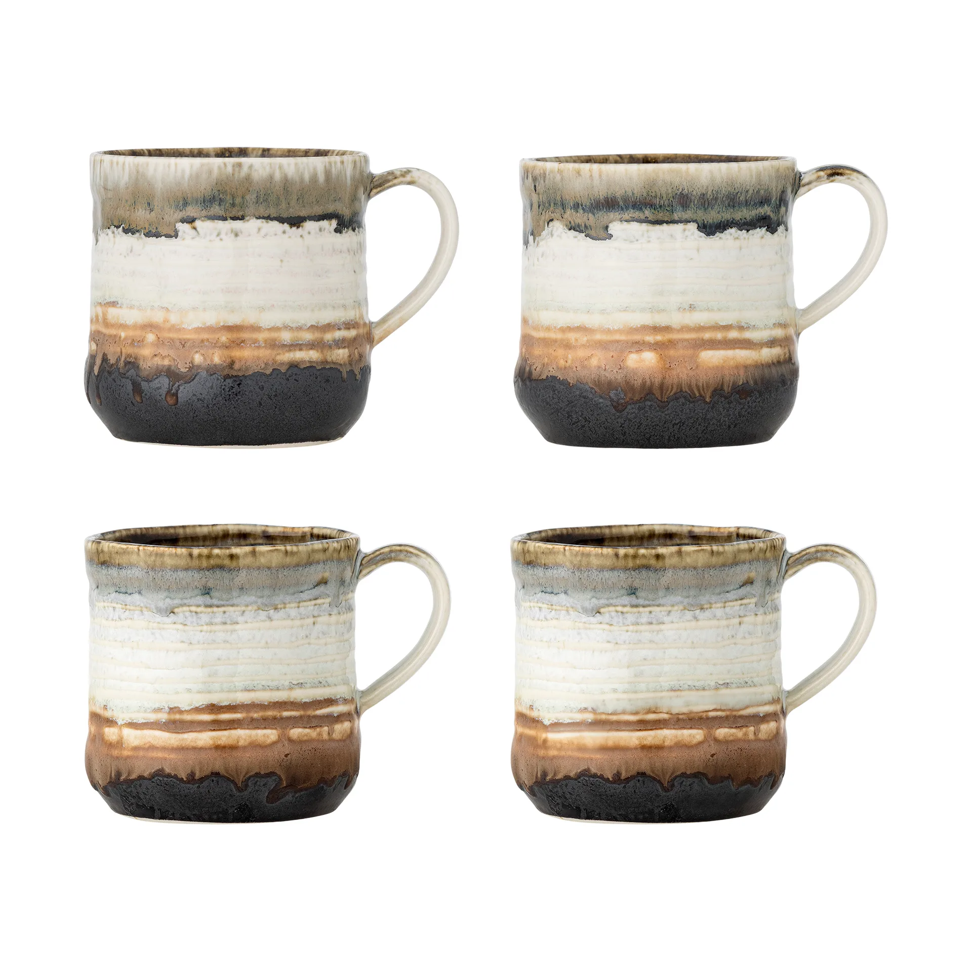Mug Deana, lot de 4, Marron Bloomingville