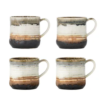 Mug Deana, lot de 4 - Marron - Bloomingville
