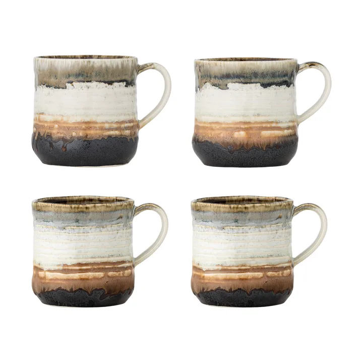 Mug Deana, lot de 4 - Marron - Bloomingville