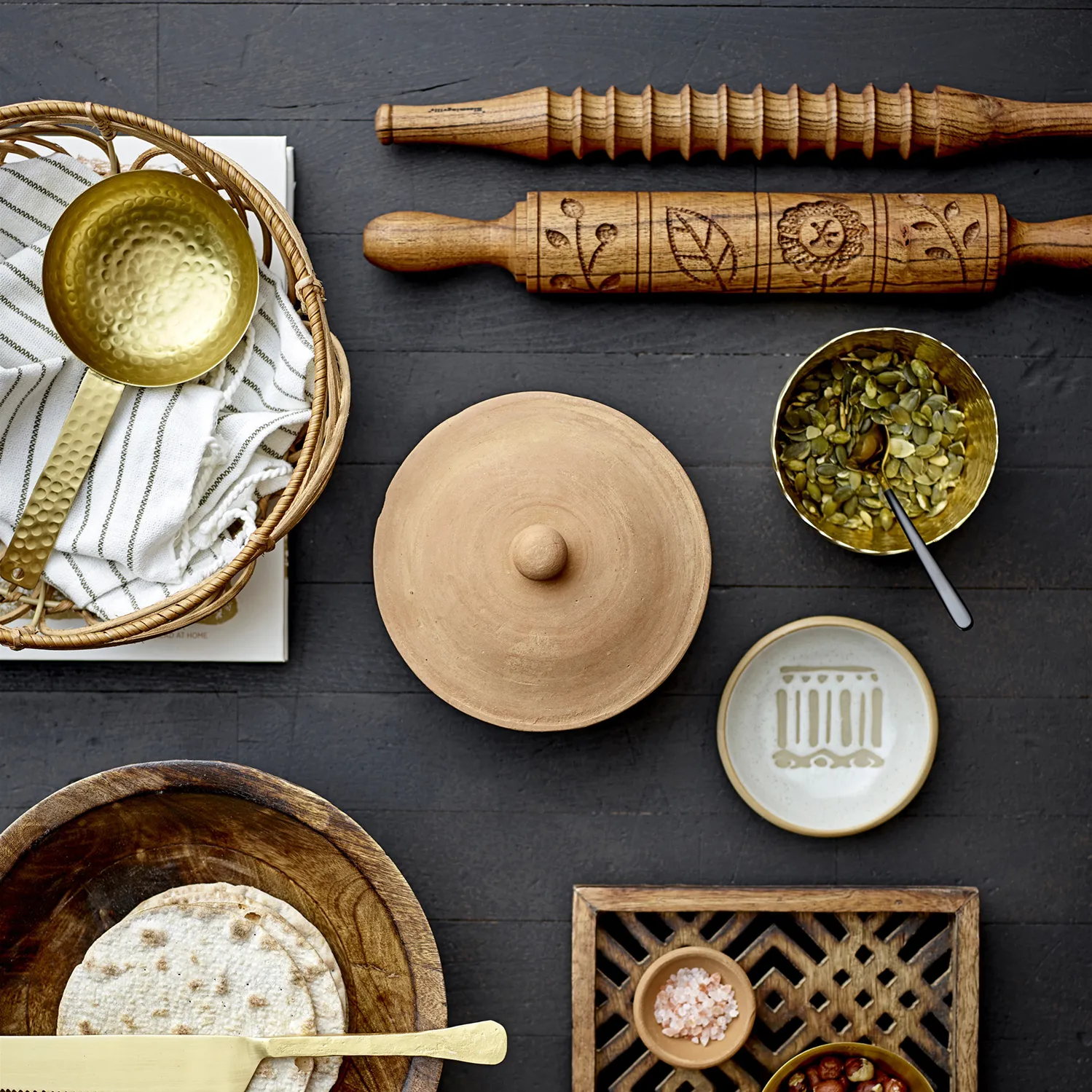 Panier à pain rotin Bloomingville Lot de 2, Nature Bloomingville