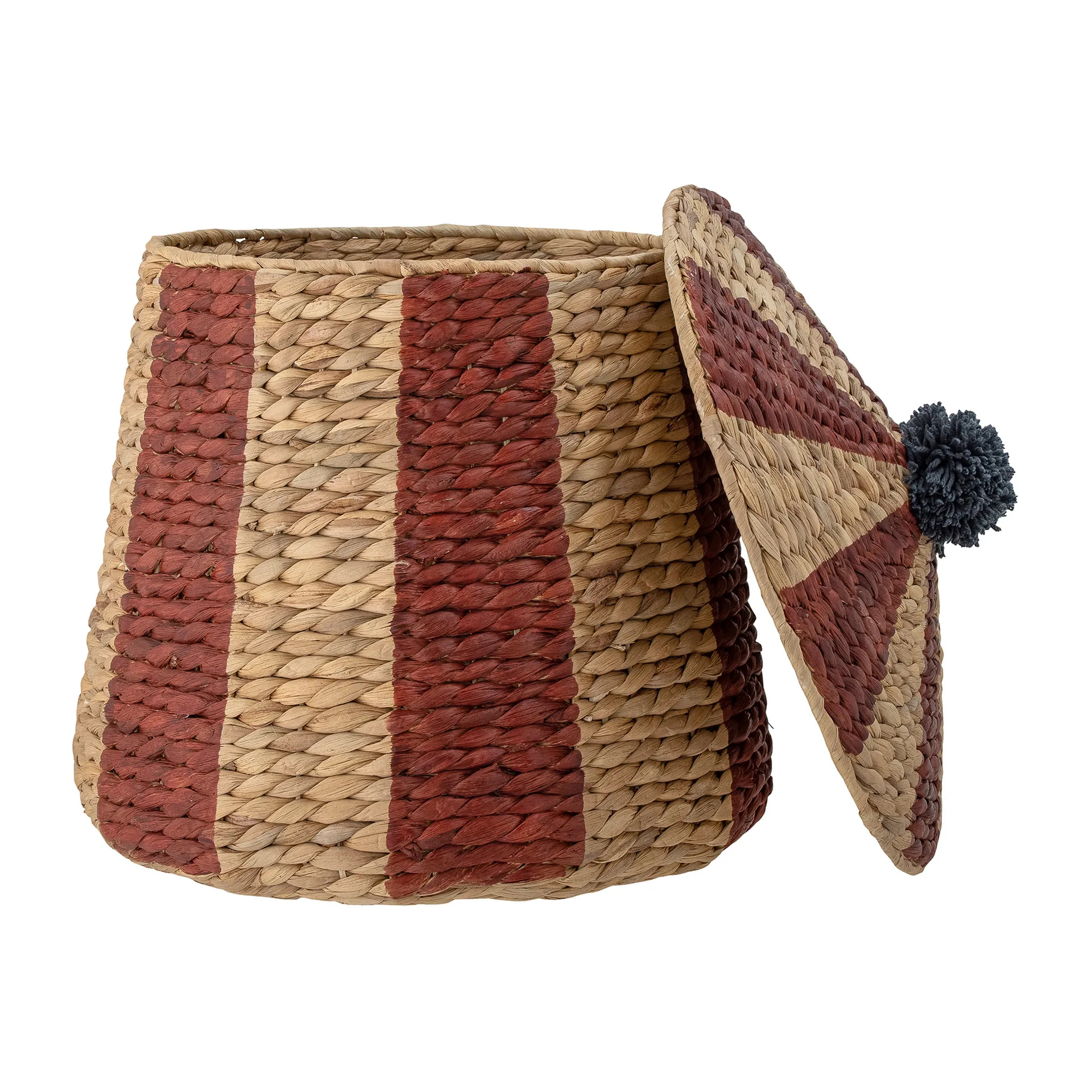 Panier avec couvercle Birsen Ø40 cm, Naturel-rouge Bloomingville