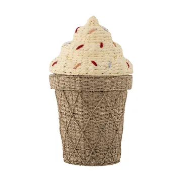 Panier de rangement avec couvercle Cillie Ø40 cm - Nature ice cream - Bloomingville