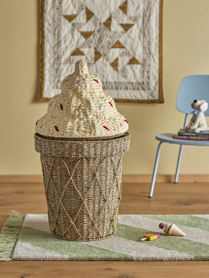 Panier de rangement avec couvercle Cillie Ø40 cm - Nature ice cream - Bloomingville