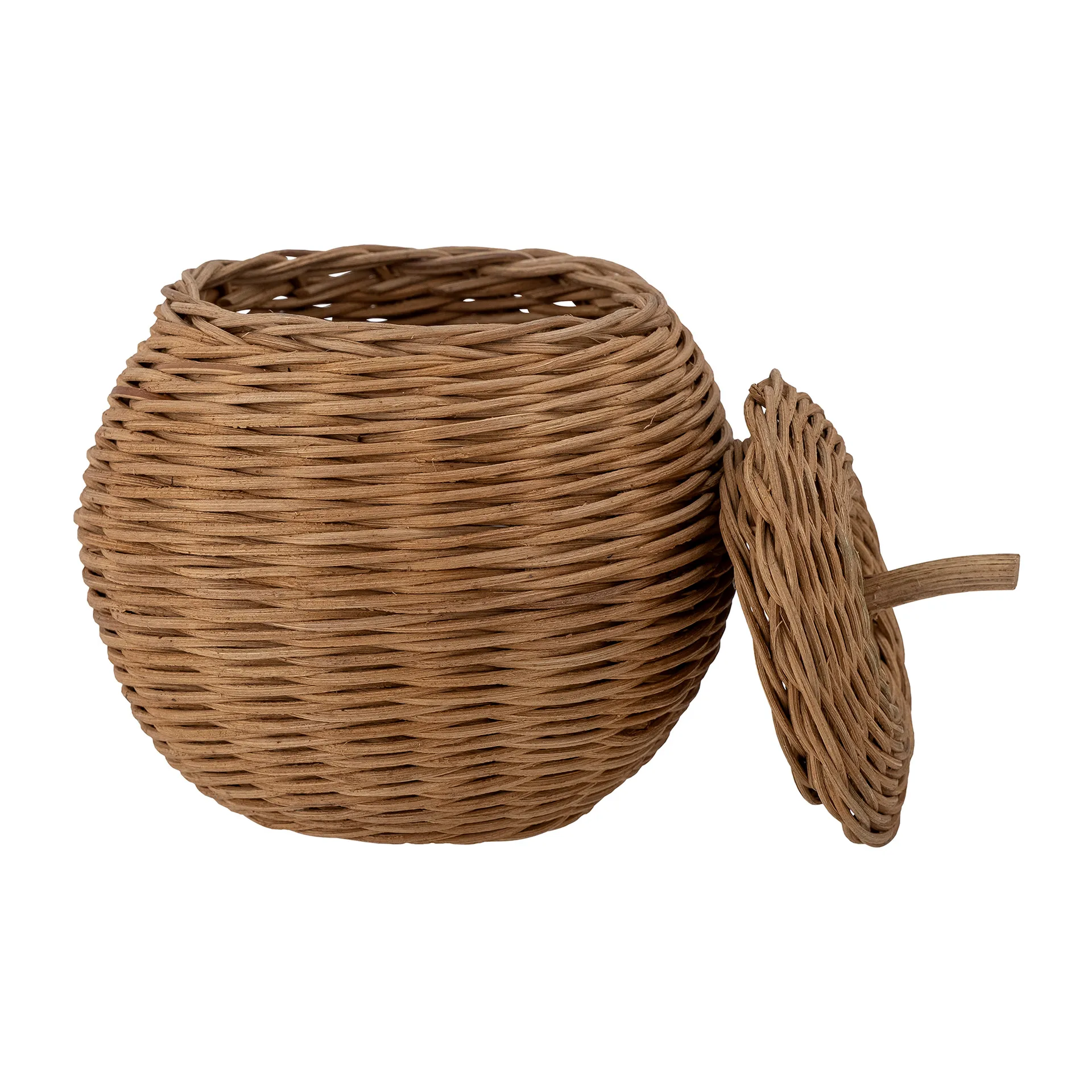 Panier de rangement avec couvercle Rosette Ø18 cm, Marron Bloomingville