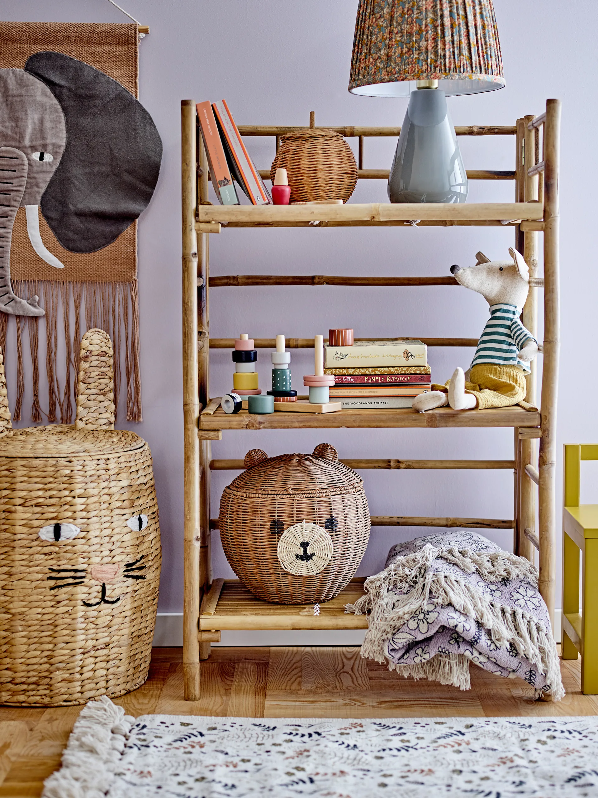 Panier de rangement avec couvercle Rosette Ø18 cm, Marron Bloomingville