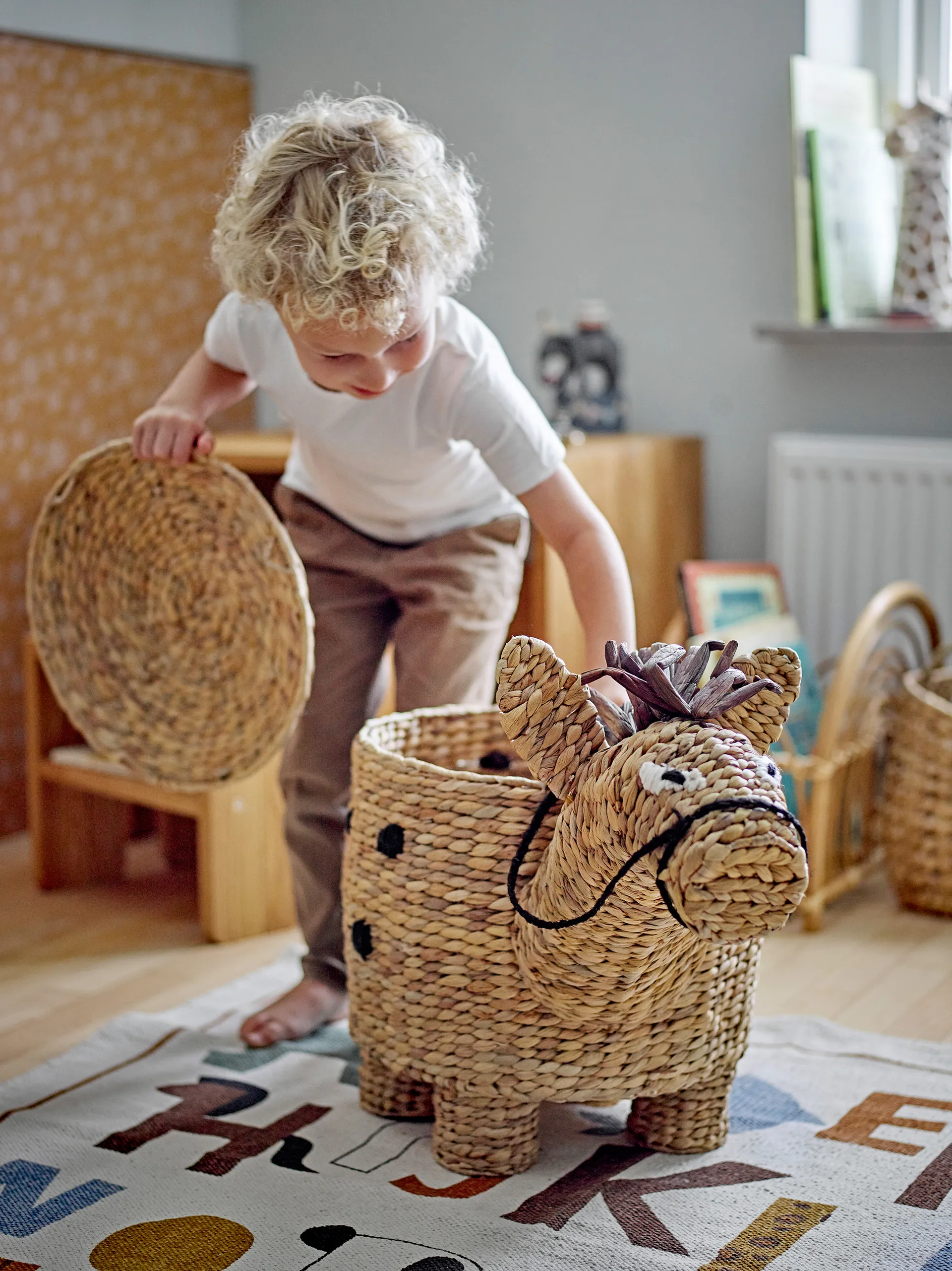 Panier de rangement Bobbi 65x37x45 cm, Girafe Bloomingville