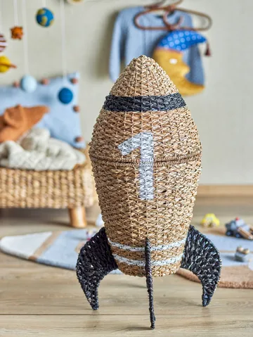 Panier de rangement Cosmina avec couvercle Ø40x68,5 cm - Nature - Bloomingville