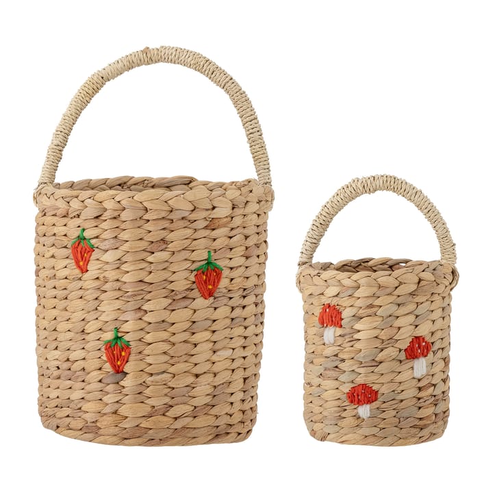 Panier de rangement Emilla 2 pièces, Fraise-champignon Bloomingville