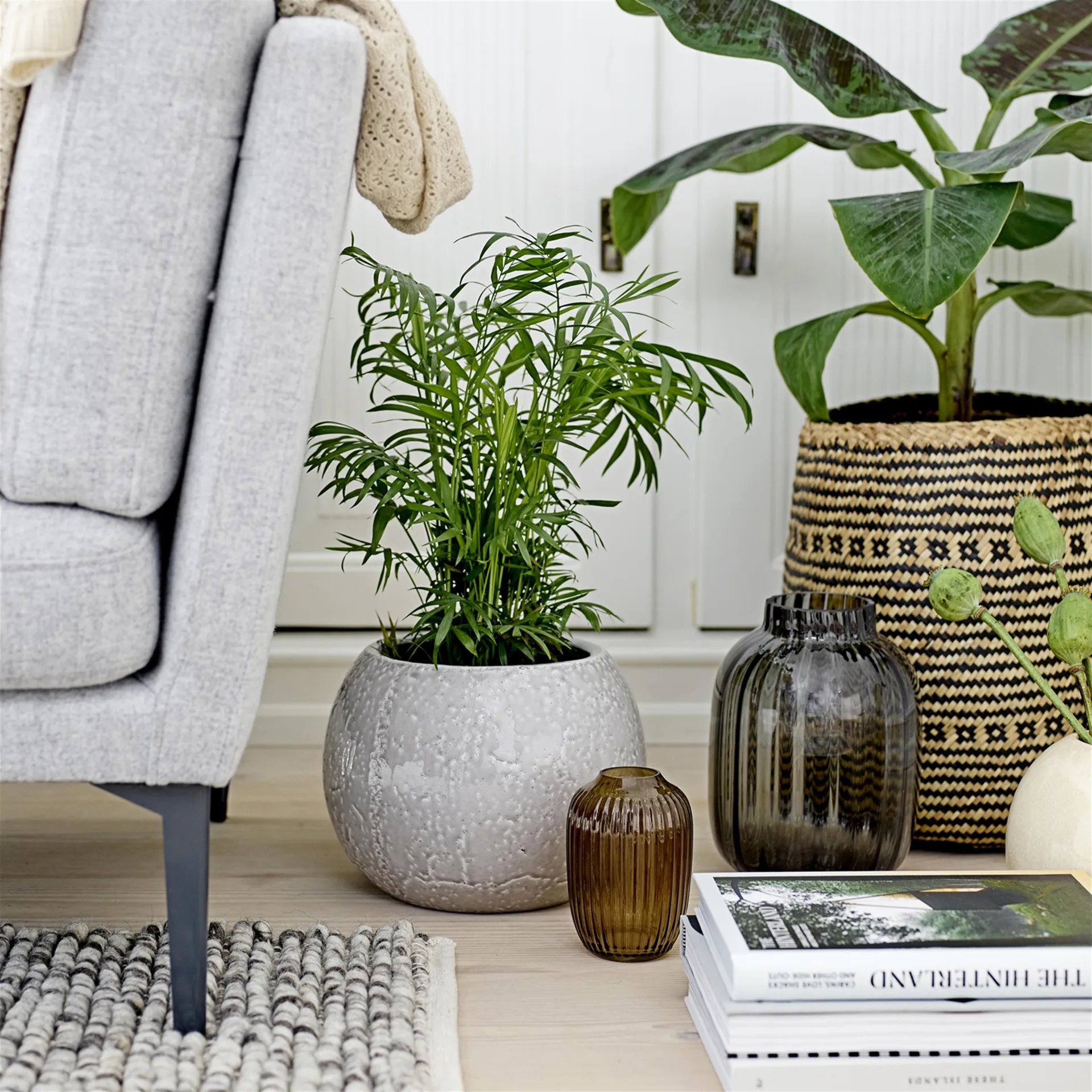 Panier de rangement en algues Bloomingville 2 pièces, gris naturel Bloomingville