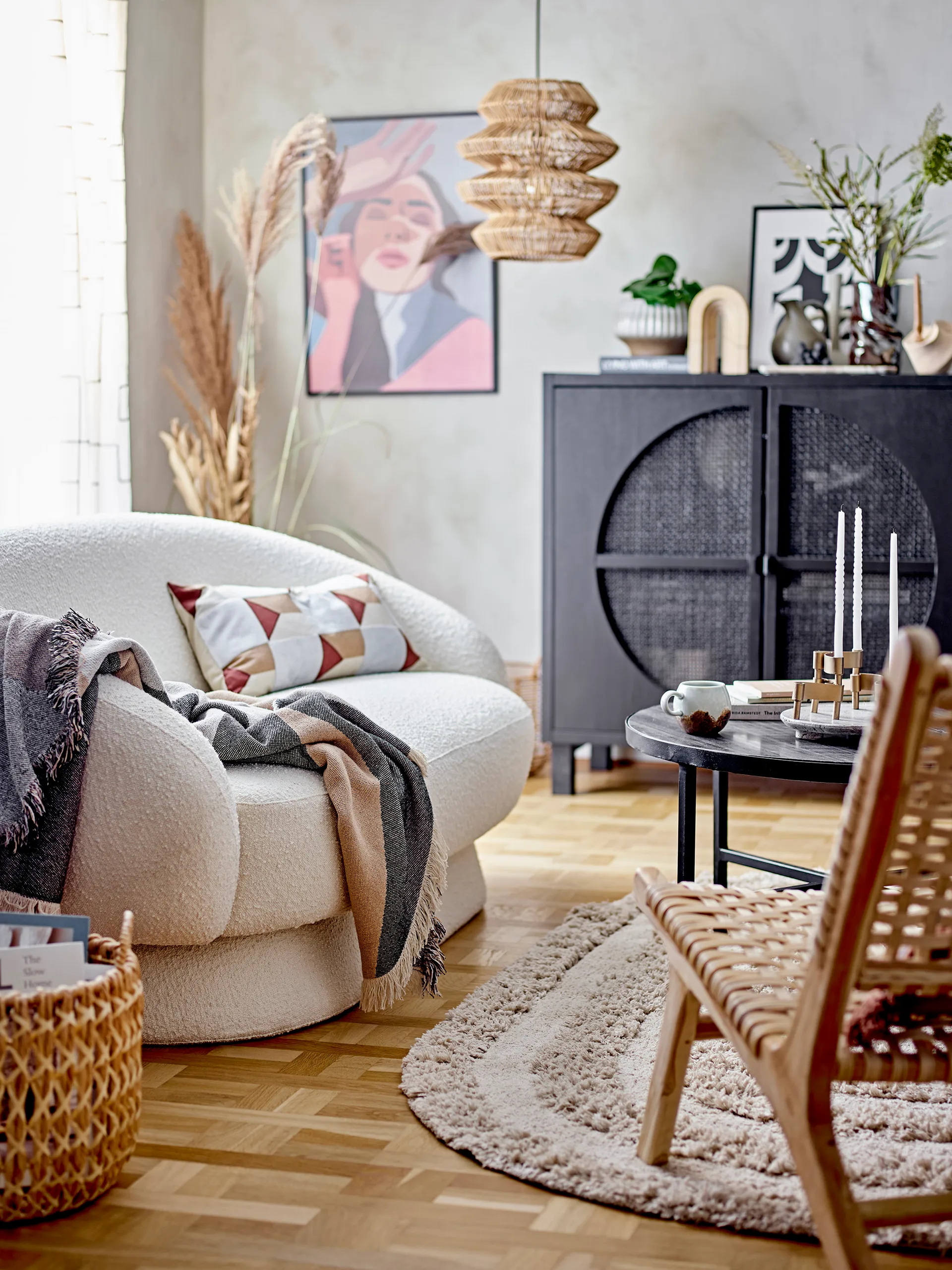 Panier de rangement Kristel 3 pièces, Jacinthe d’eau Bloomingville