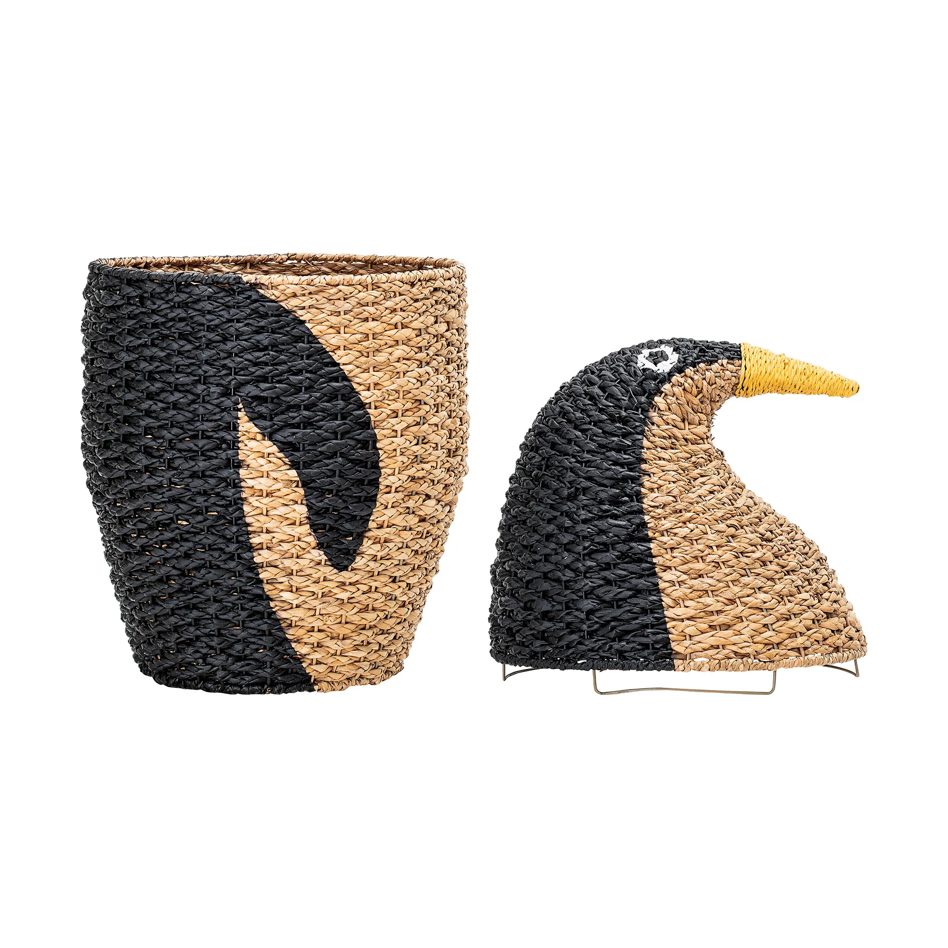 Panier de rangement Tazia avec couvercle Ø37x69 cm, Noir Bloomingville