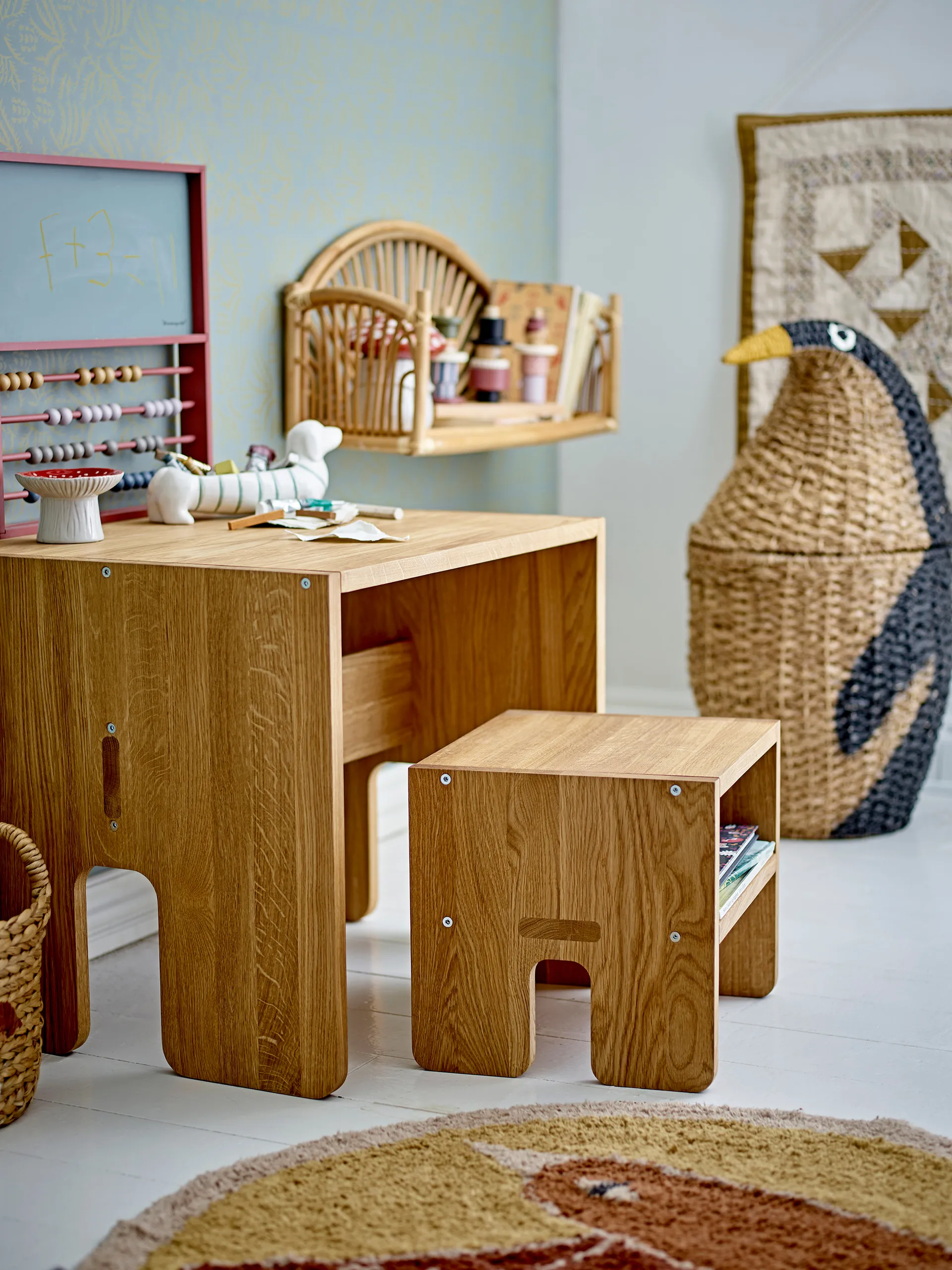 Panier de rangement Tazia avec couvercle Ø37x69 cm, Noir Bloomingville