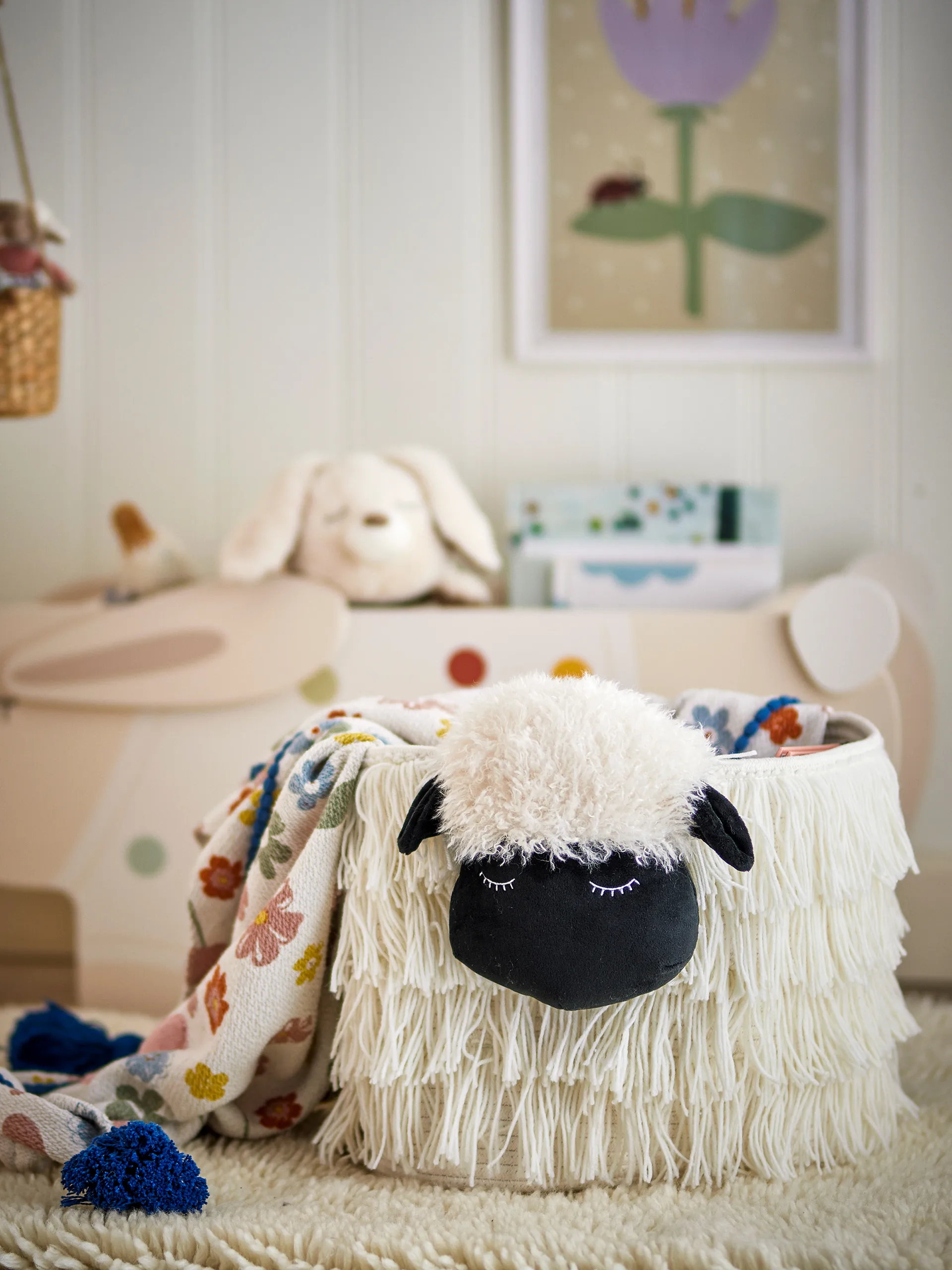 Panier Dolly 40x30 cm, Blanc Bloomingville